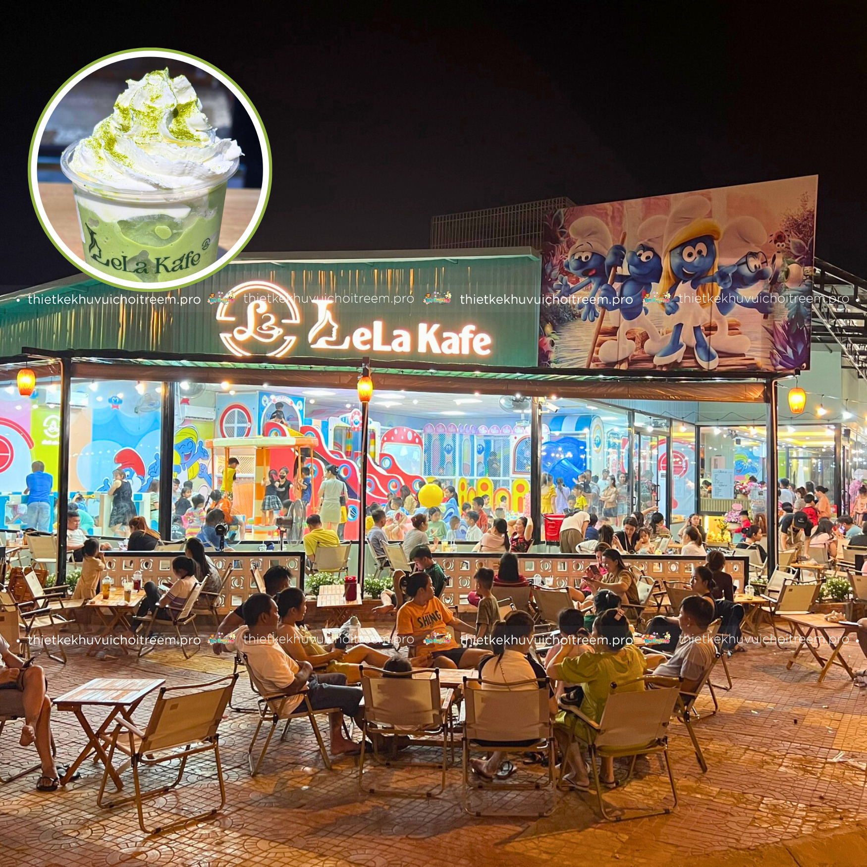 Khu vực cà phê rộng rãi, mát mẻ tại Lela Kafe