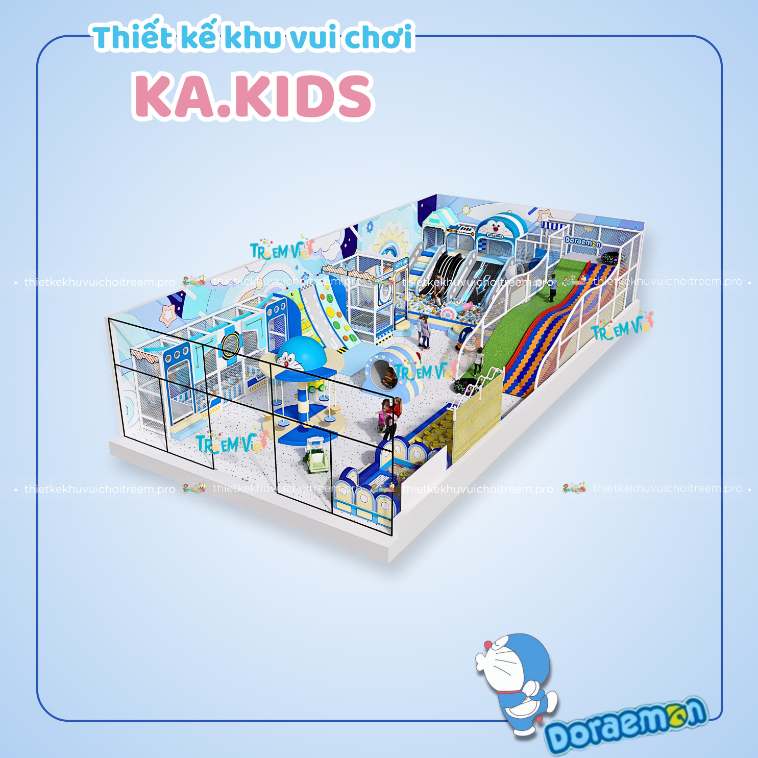 Mô hình 3D khu vui chơi Đắk Lắk chủ đề "Doremon"