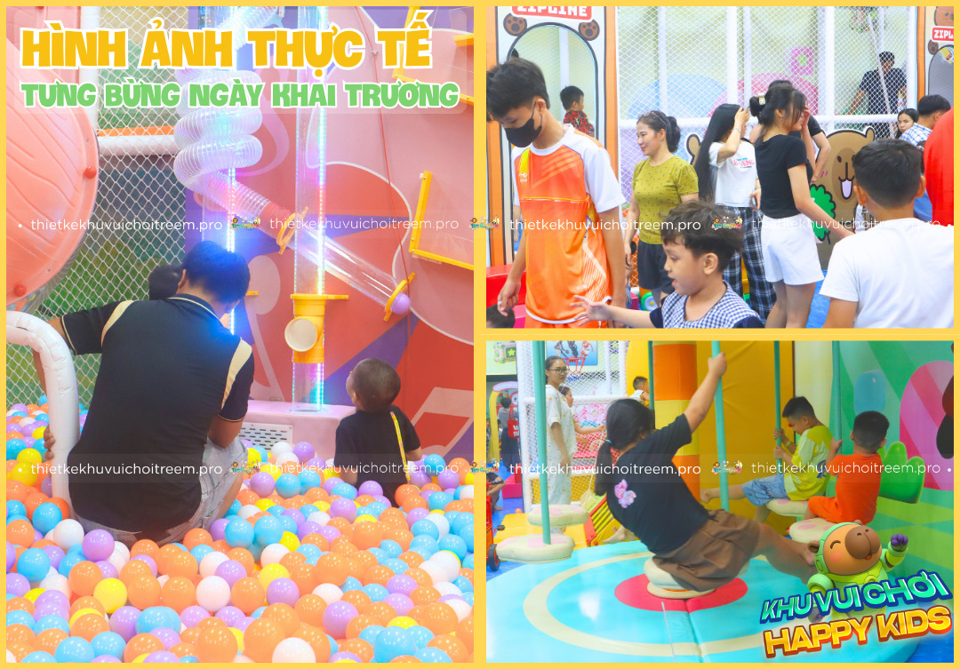 Gia đình tham gia cùng các con vào ngày khai trương khu vui chơi trẻ em Gò Vấp