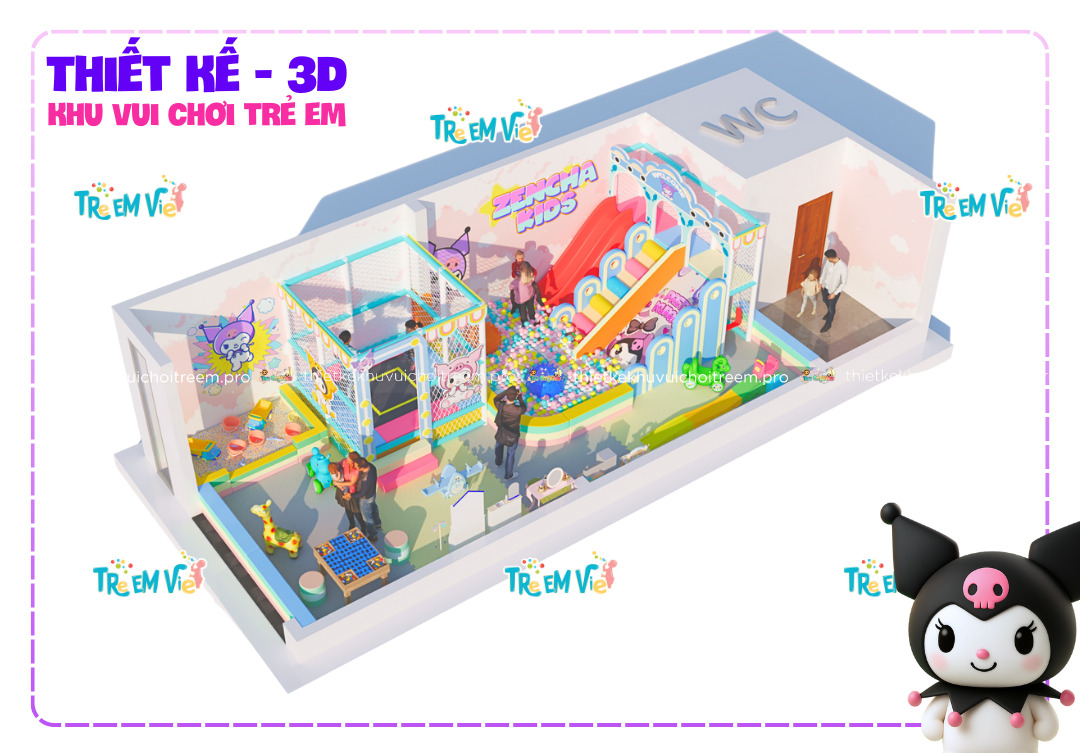 Mô hình 3D thiết kế khu vui chơi trẻ em Gia Lai