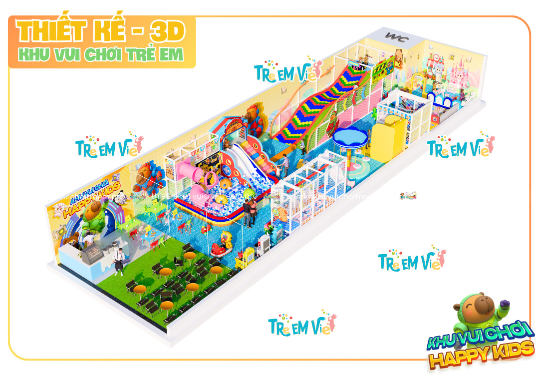 Thiết kế chủ đề Capybara bắt xu hướng cho thiết kế khu vui chơi trẻ em Gò Vấp