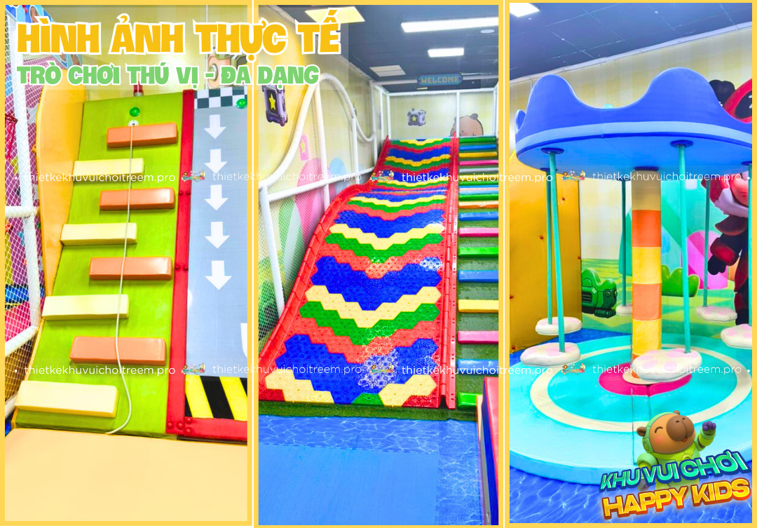 Trò chơi vận động thể chất tại khu vui chơi Happy Kids