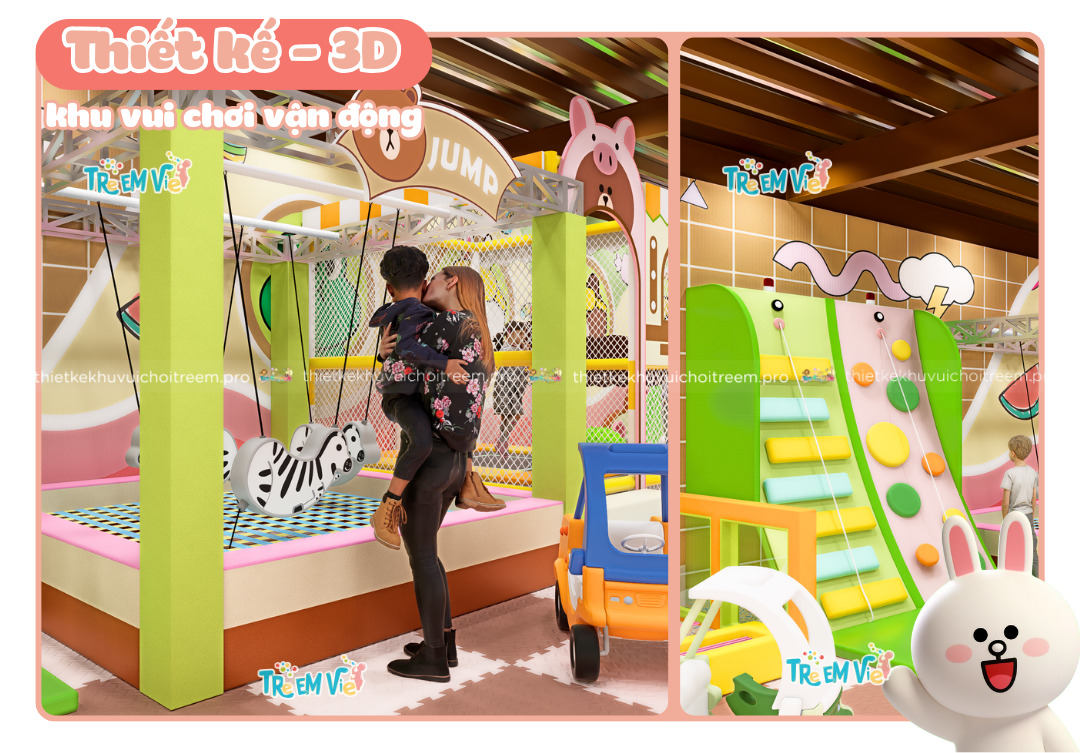 Khu trò chơi vận động tại khu vui chơi Sam Kids