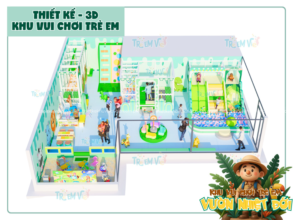Mô hình bố cục thiết kế khu vui chơi trẻ em Bình Dương