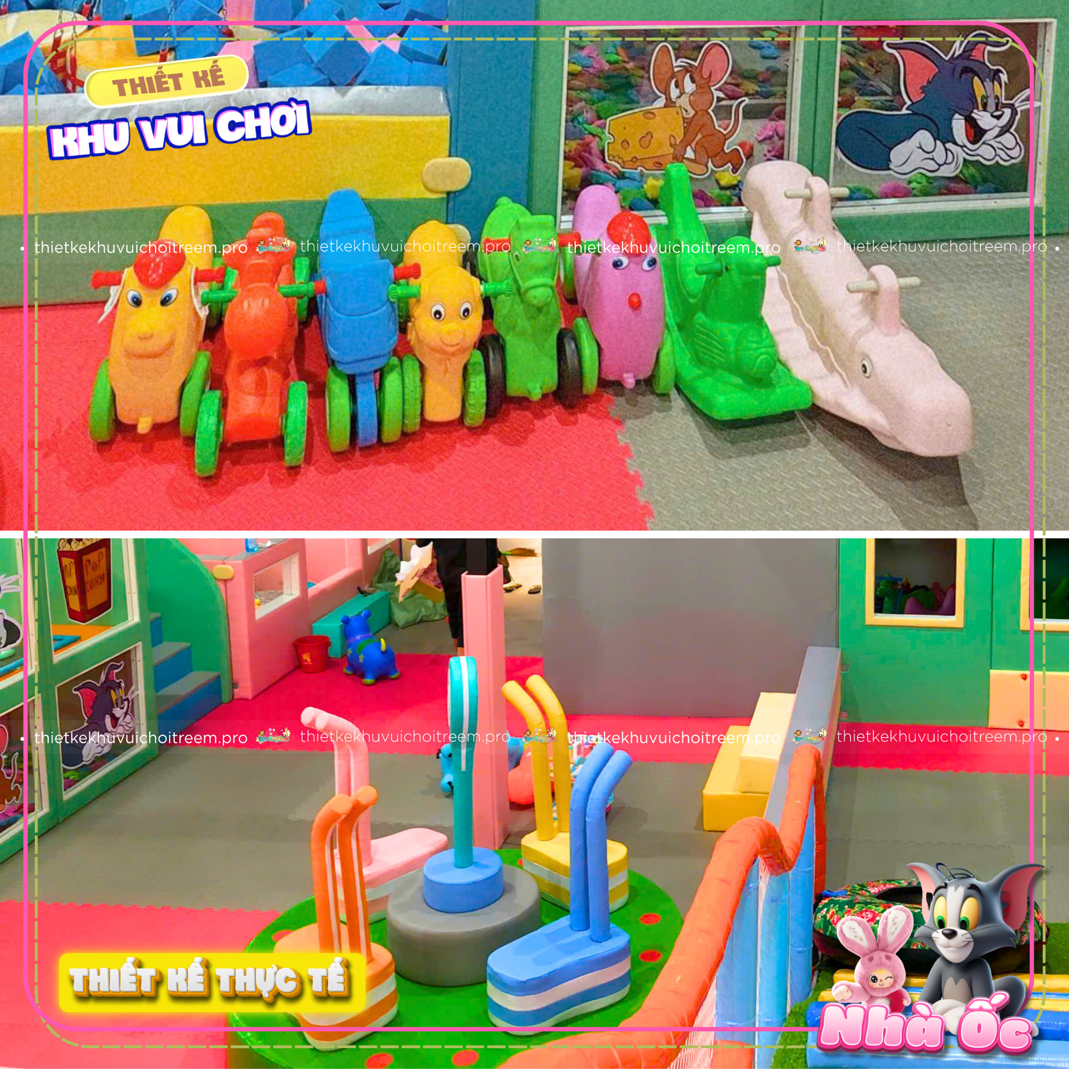 Các món đồ chơi rời trong thiết kế kids cafe Gia Lai - Nhà Ốc