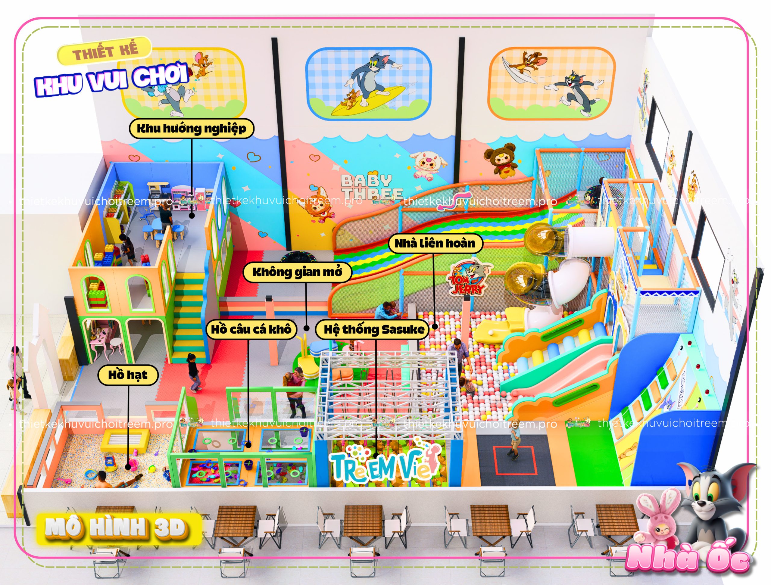 Kết cấu của mô hình thiết kế kids cafe Gia Lai - Nhà Ốc