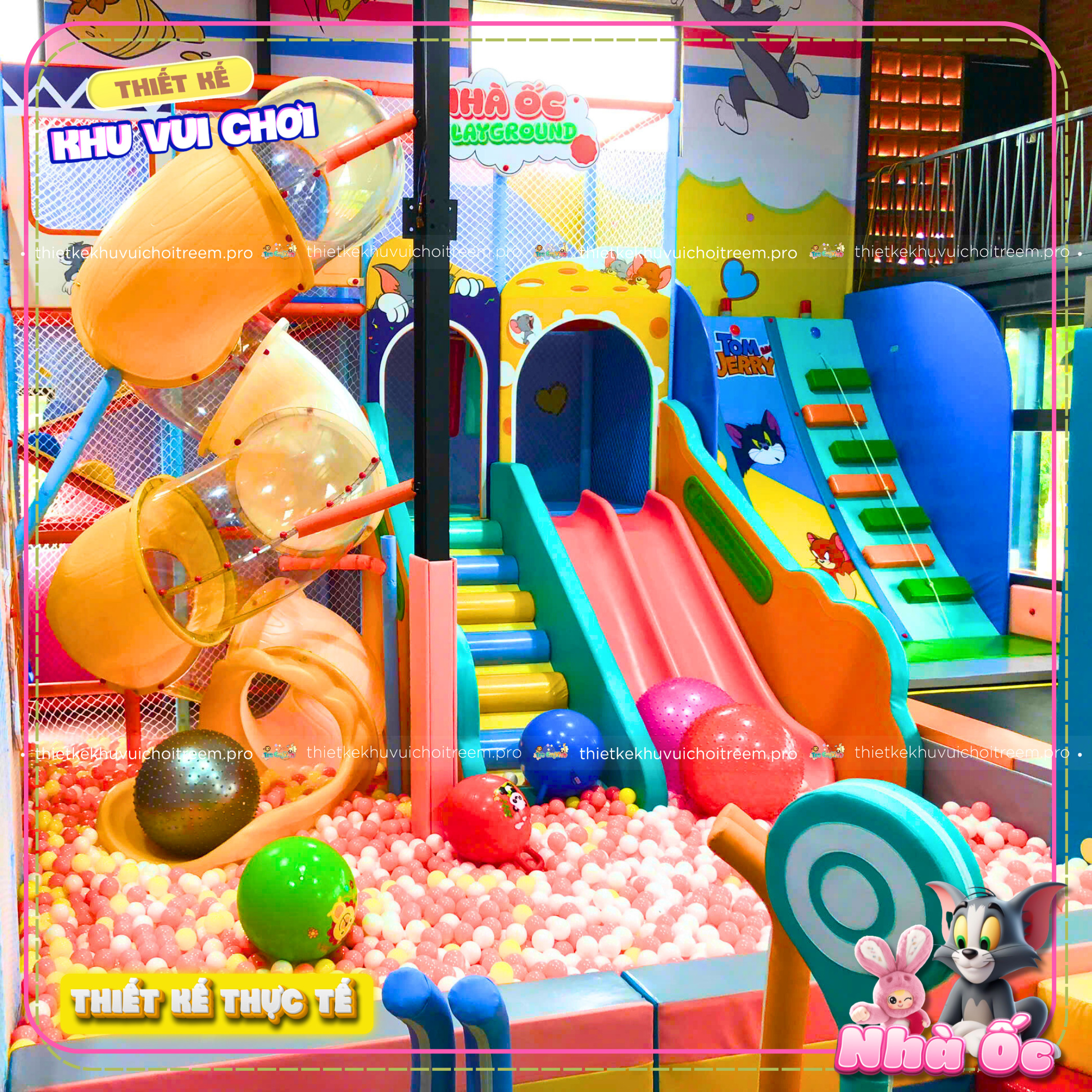Nhà liên hoàn của thiết kế khu vui chơi trẻ em Gia Lai - Nhà Ốc