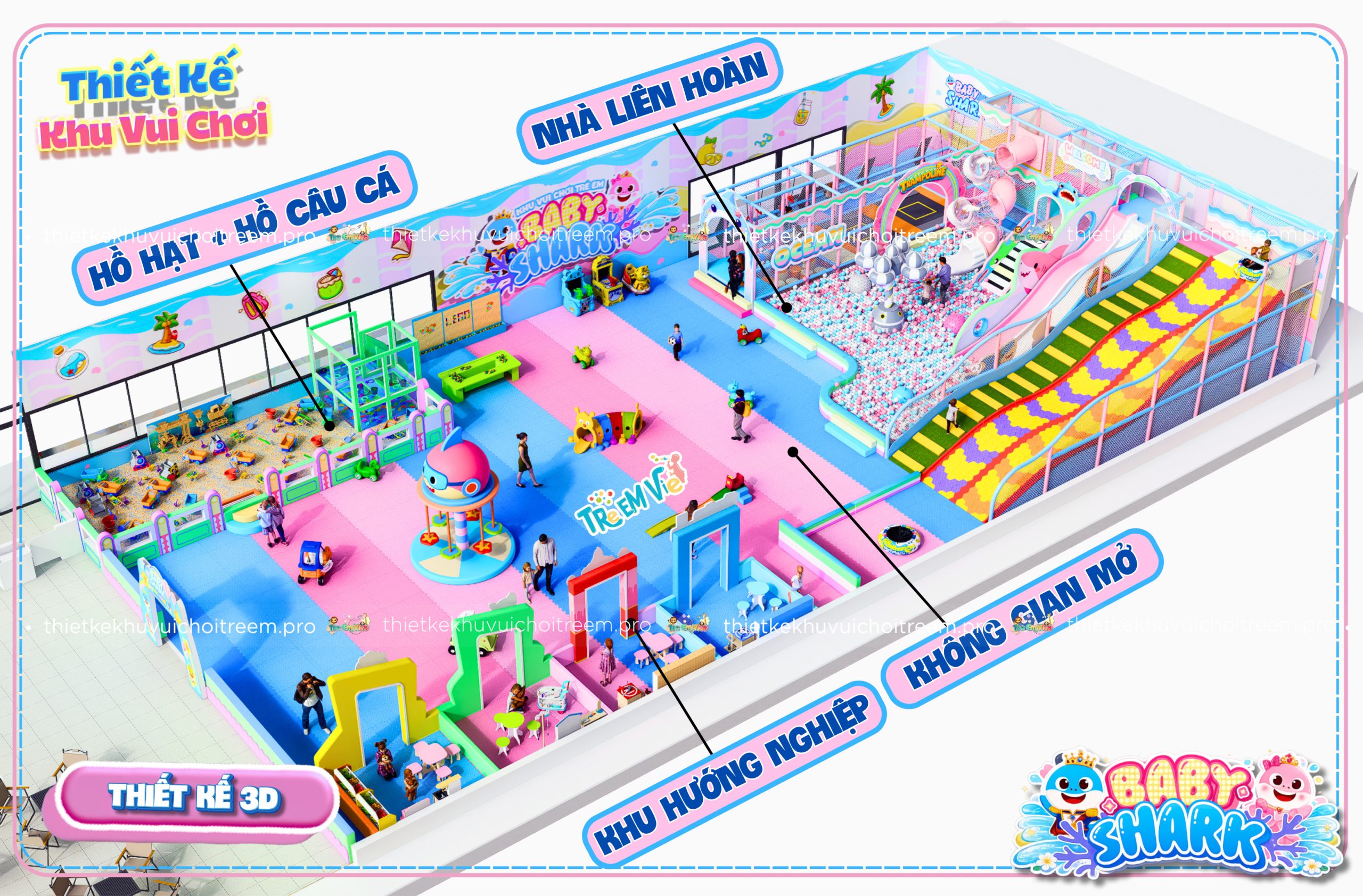 Kết cấu mô hình của dự án thiết kế khu vui chơi Châu Đốc - Baby Shark