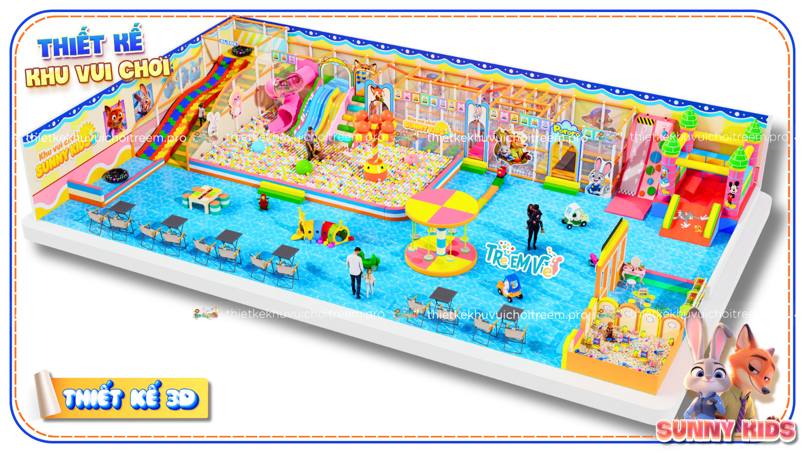 Mô hình 3D thiết kế khu vui chơi Đồng Nai - Sunny Kids