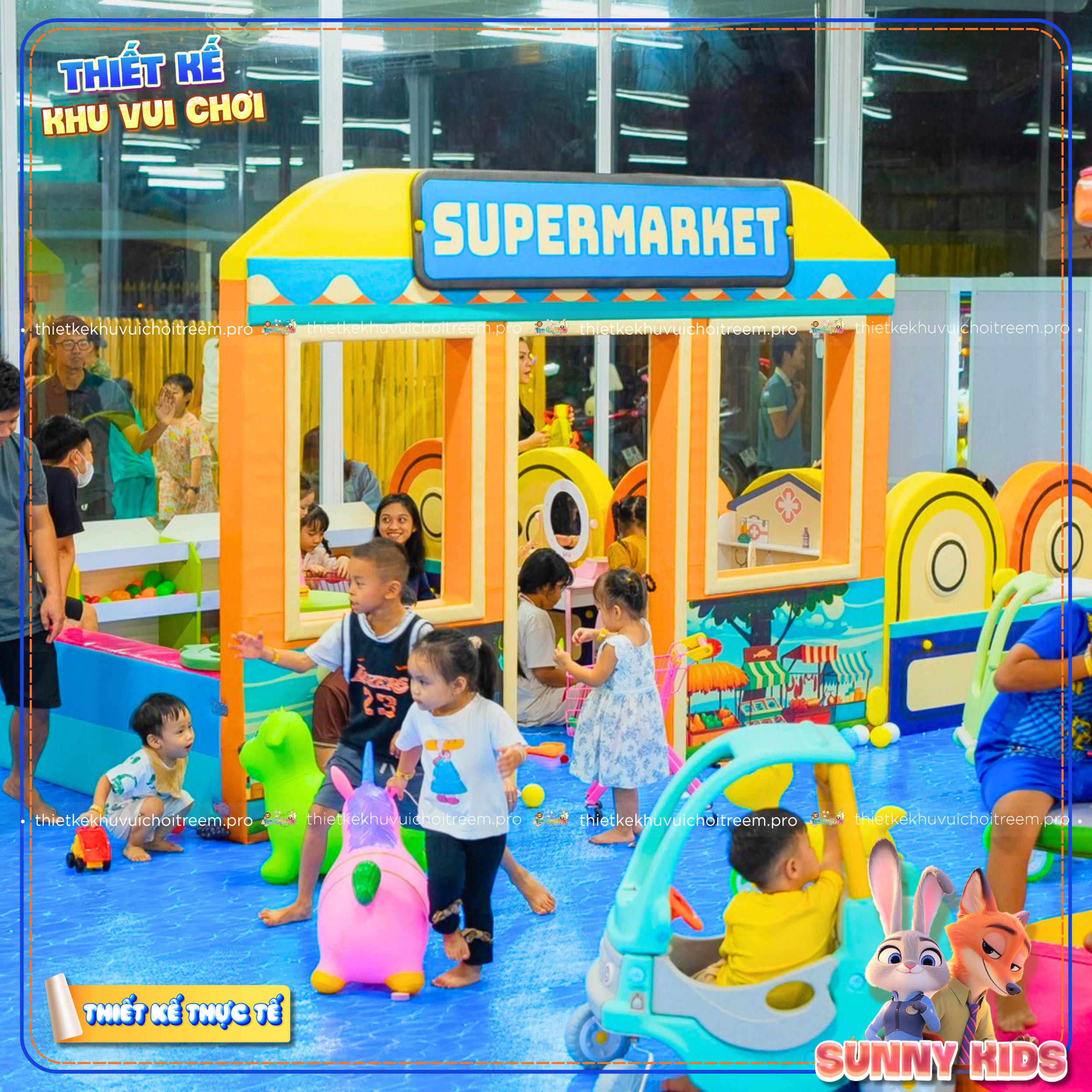Khu hướng nghiệp siêu thị trong dự án thiết kế khu vui chơi Đồng Nai - Sunny Kids