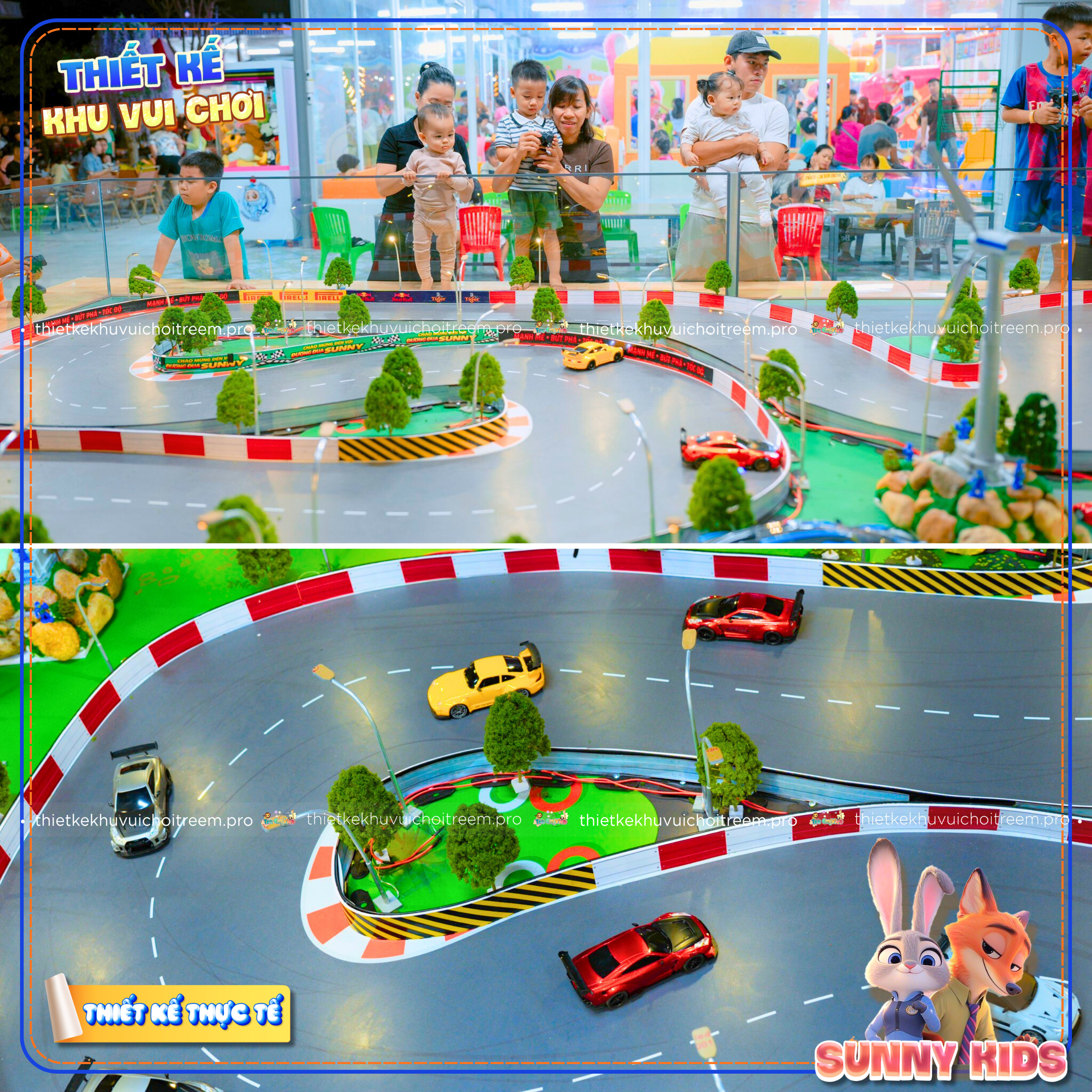 Mô hình xe công trình drift tại dự án thiết kế khu vui chơi Đồng Nai - Sunny Kids