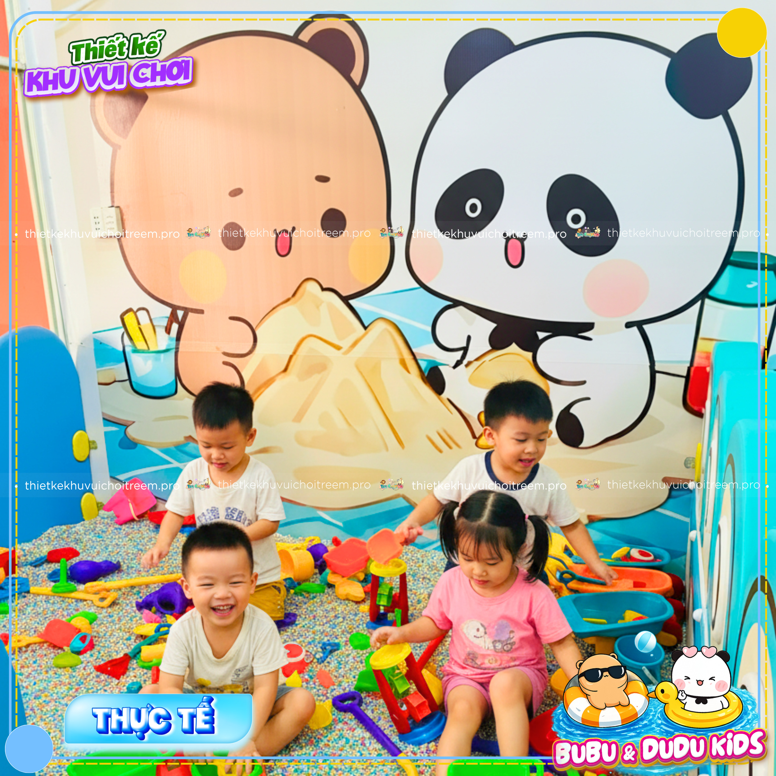 Hồ hạt đầy màu sắc trong dự án thiết kế khu vui chơi Tây Ninh - Bubu & Dudu Kids