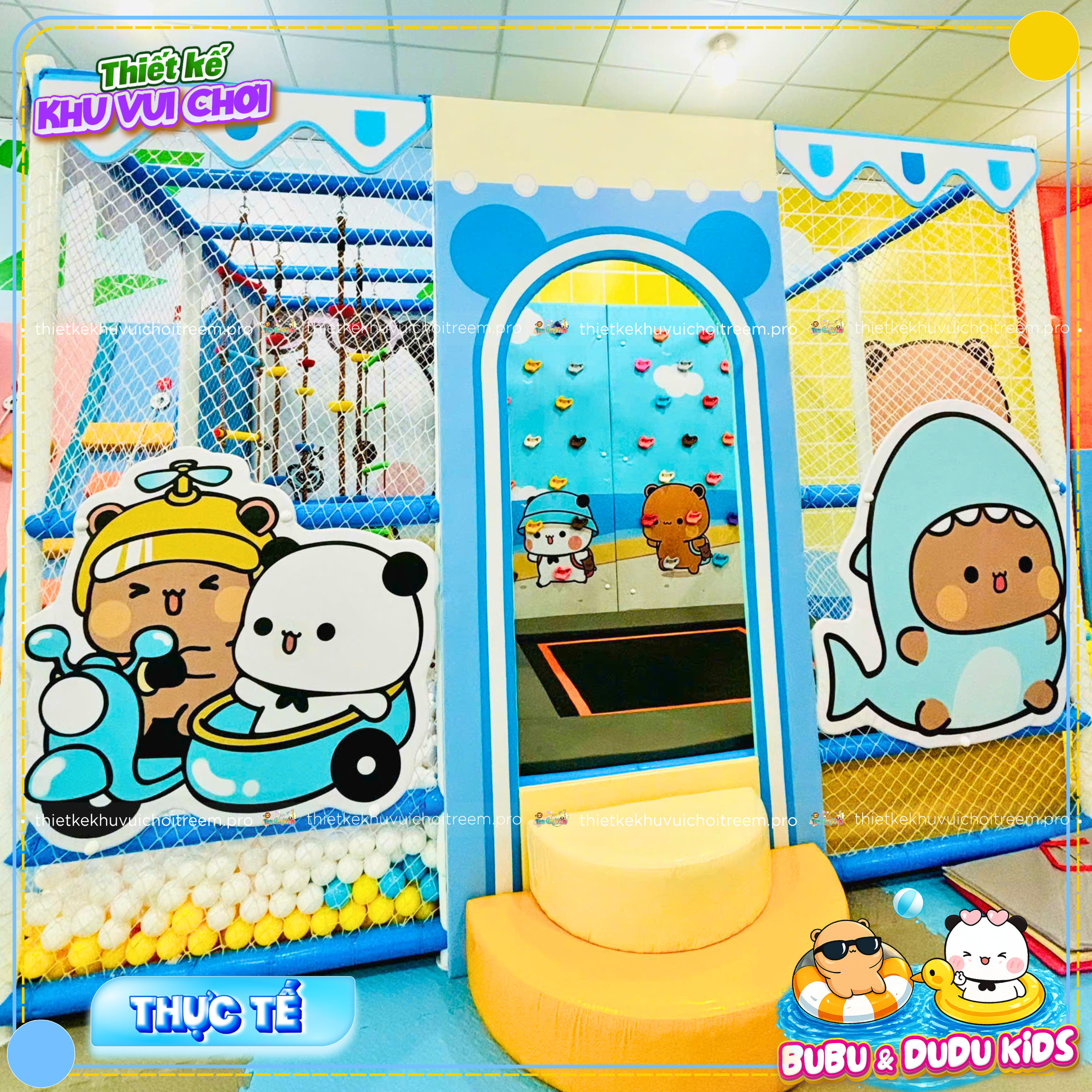 Hệ thống trò chơi vận động của khu vui chơi Bubu & Dudu Kids - dự án thiết kế khu vui chơi Tây Ninh