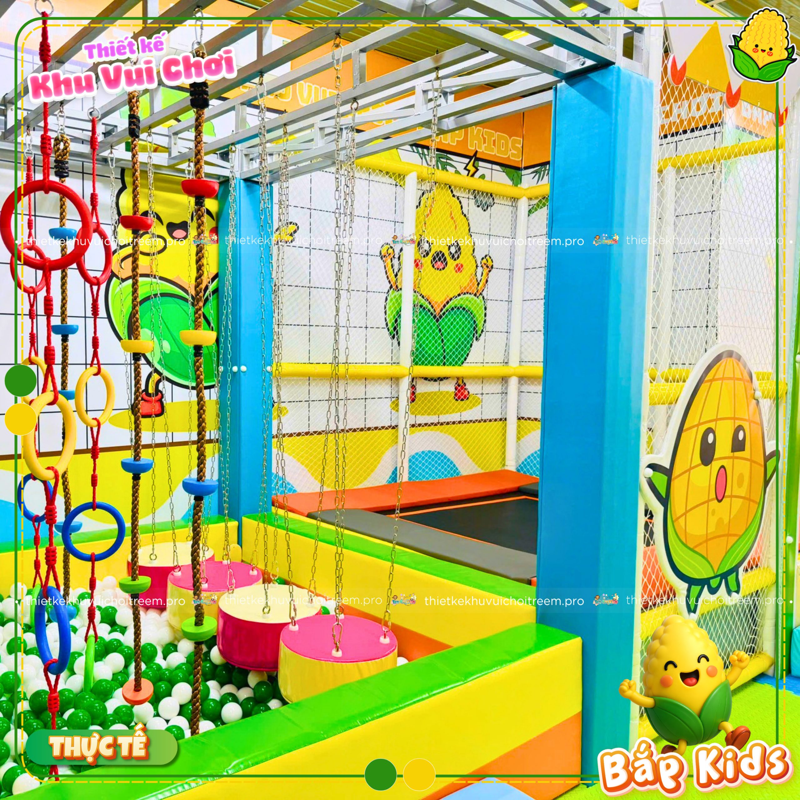 Hệ thống vận động trong dự án thiết kế khu vui chơi Cần Thơ Bắp Kids