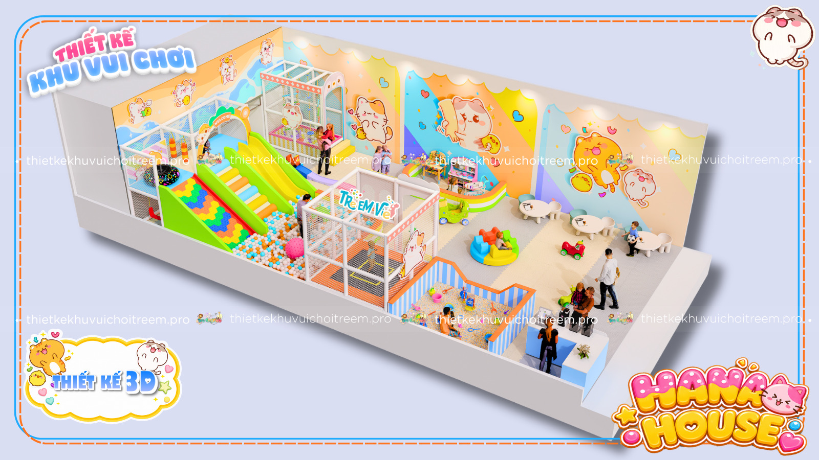 Mô hình 3D thiết kế khu vui chơi Bắc Ninh - Hana House