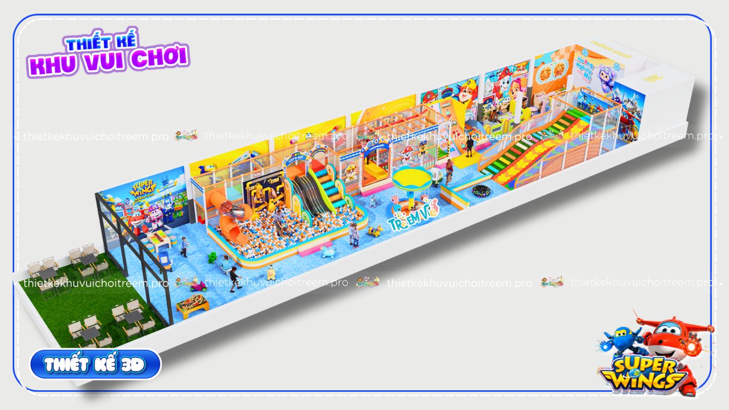 Mô hình 3D dự án thiết kế khu vui chơi Bình Tân - Super Wings