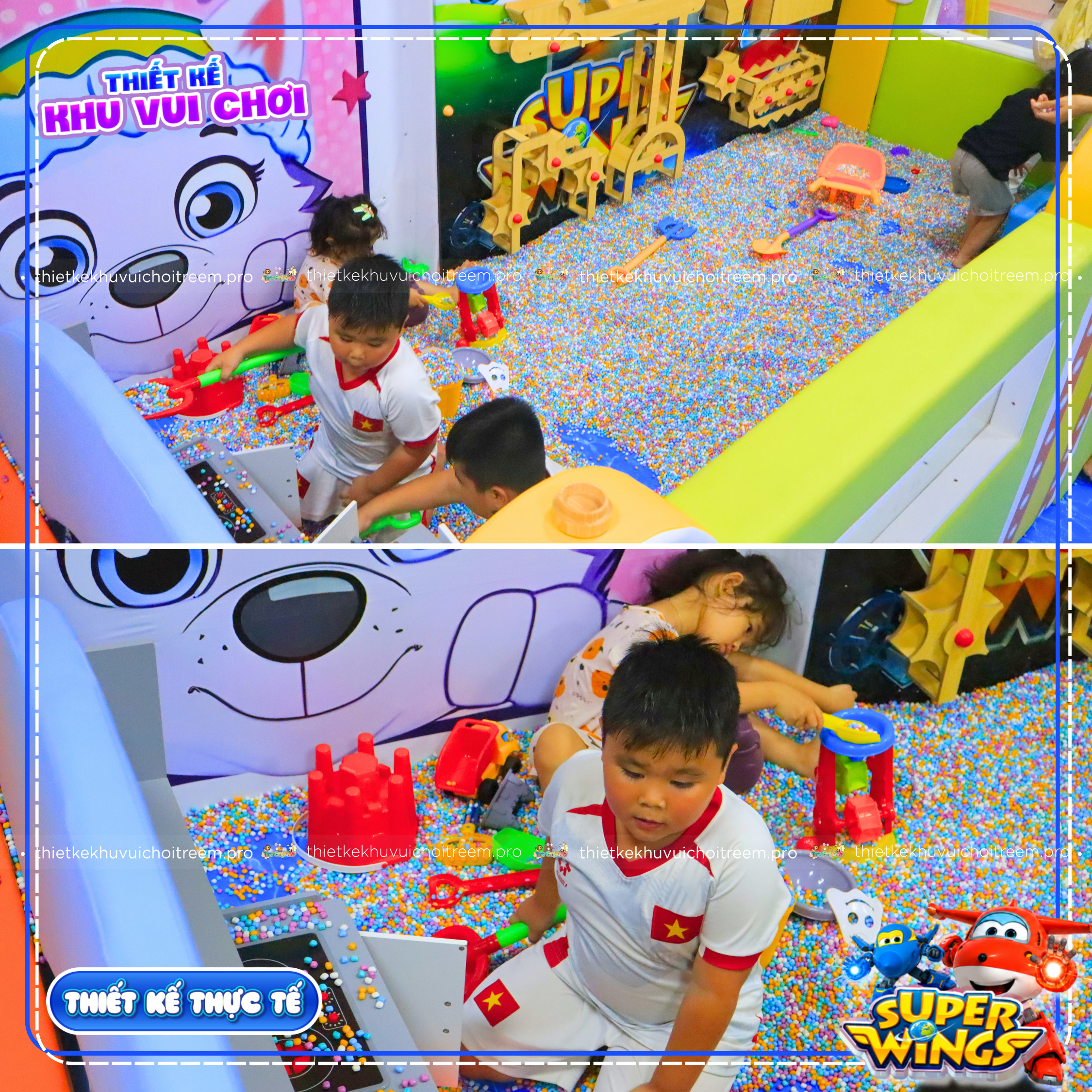 Hồ hạt trong Hệ thống sasuke của dự án thiết kế khu vui chơi Bình Tân - Super Wings