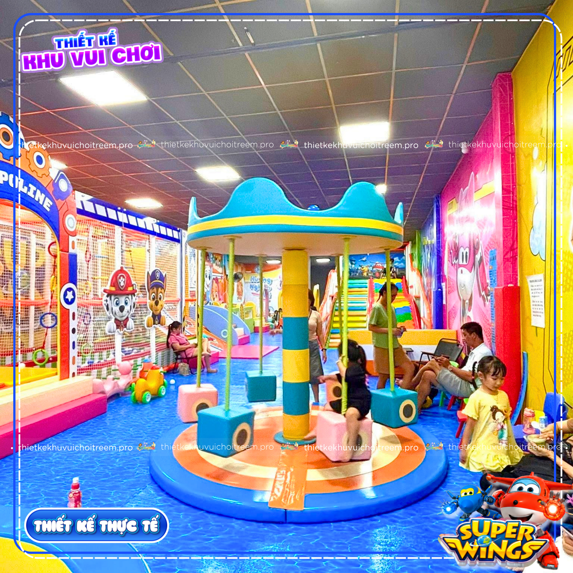 Đu quay trong Hệ thống sasuke của dự án thiết kế khu vui chơi Bình Tân - Super Wings