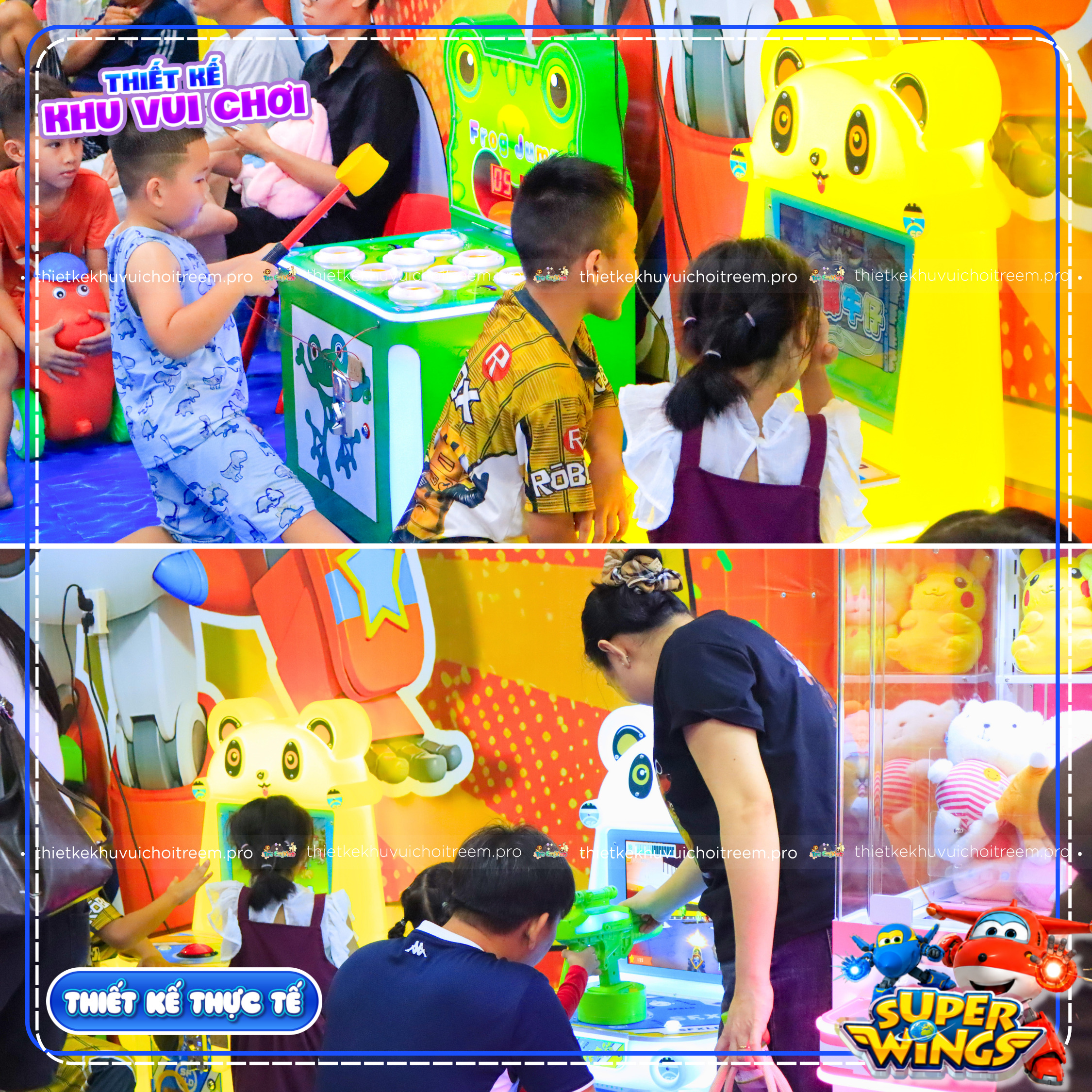 Thiết kế dàn máy games trong Hệ thống sasuke của dự án thiết kế khu vui chơi Bình Tân - Super Wings