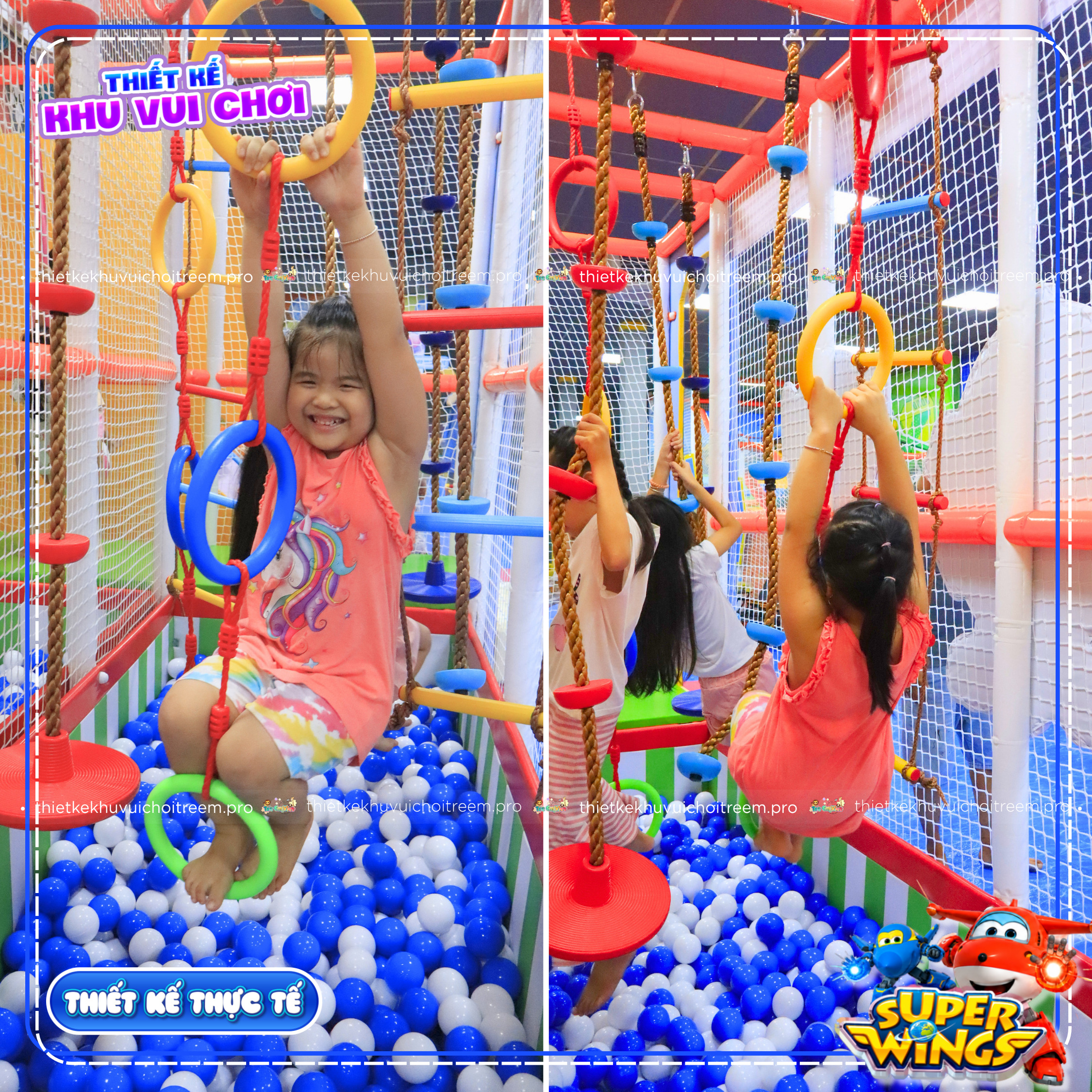 Hệ thống sasuke của dự án thiết kế khu vui chơi Bình Tân - Super Wings