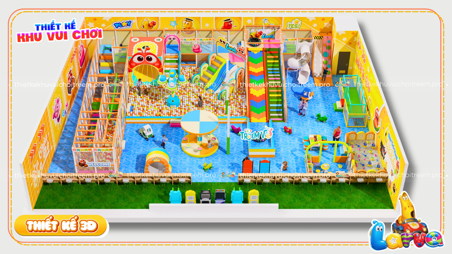 Mô hình 3D thiết kế khu vui chơi Gia Lai - Larva Kids