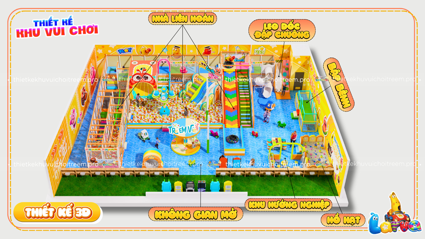 Kết cấu của dự án thiết kế khu vui chơi Gia Lai - Larva Kids