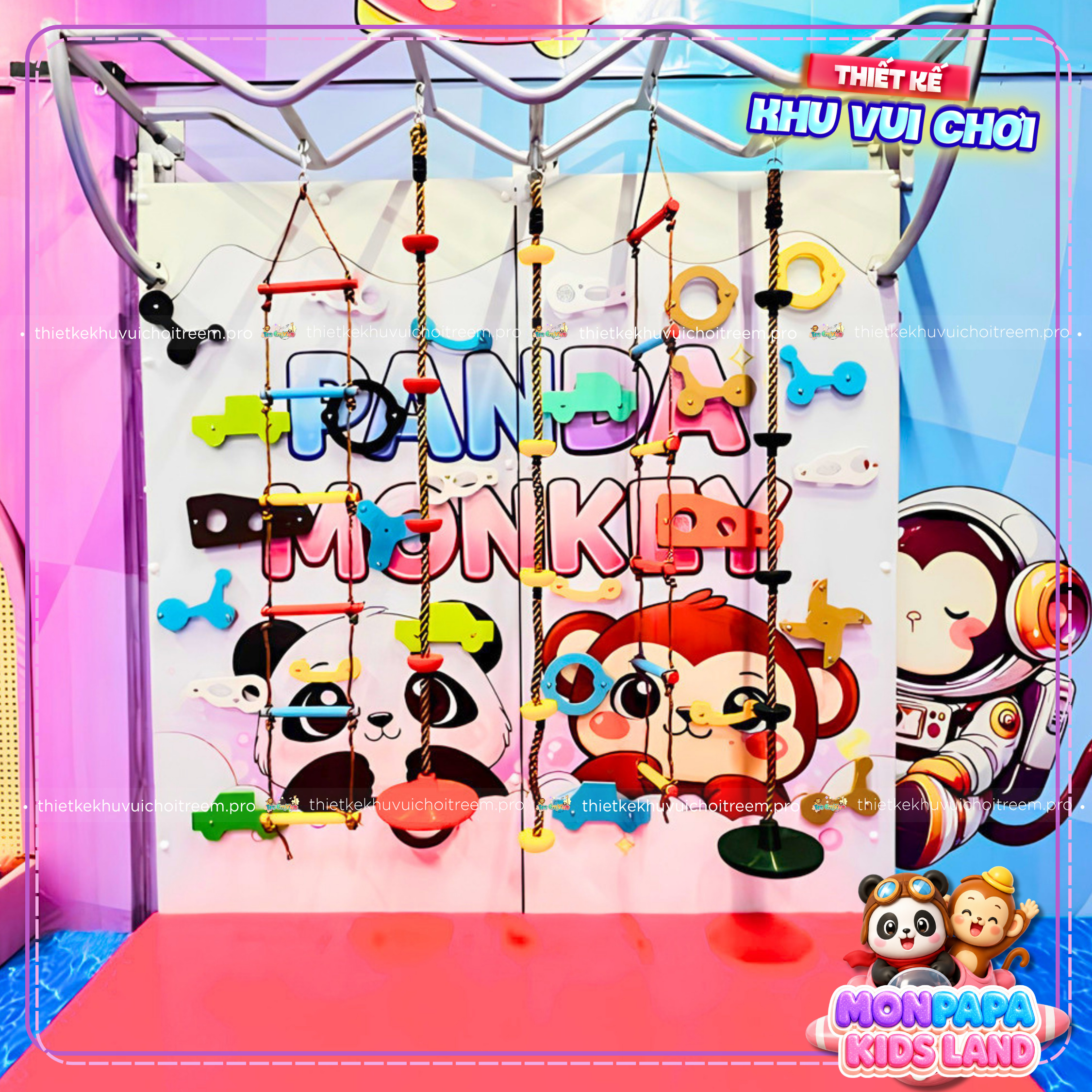 Tường leo núi của dự án thiết kế khu vui chơi Kon Tum - Monpapa Kids Land