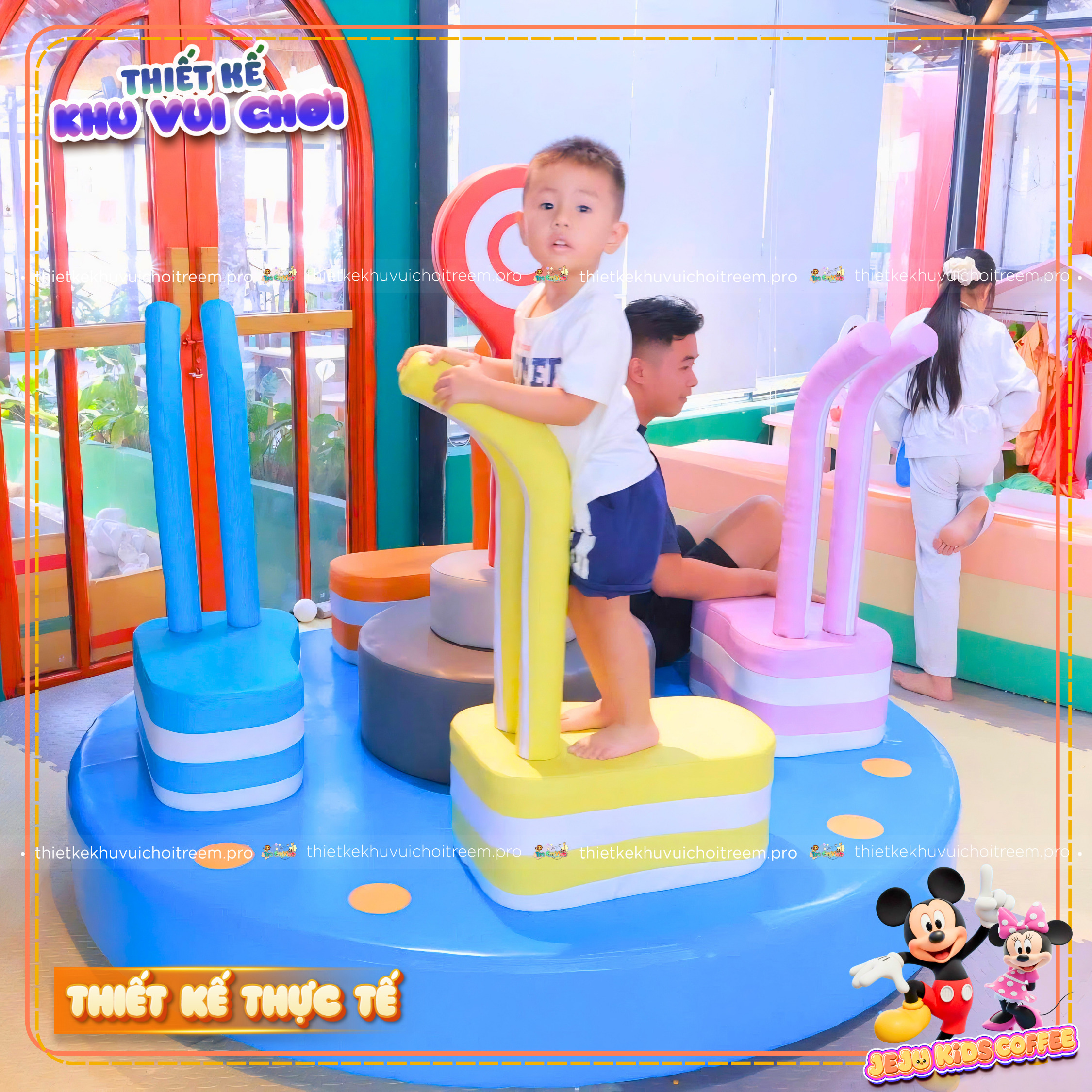 Mâm xoay kẹo ngọt trong dự án thiết kế khu vui chơi Tây Ninh - Jeju Kids Coffee