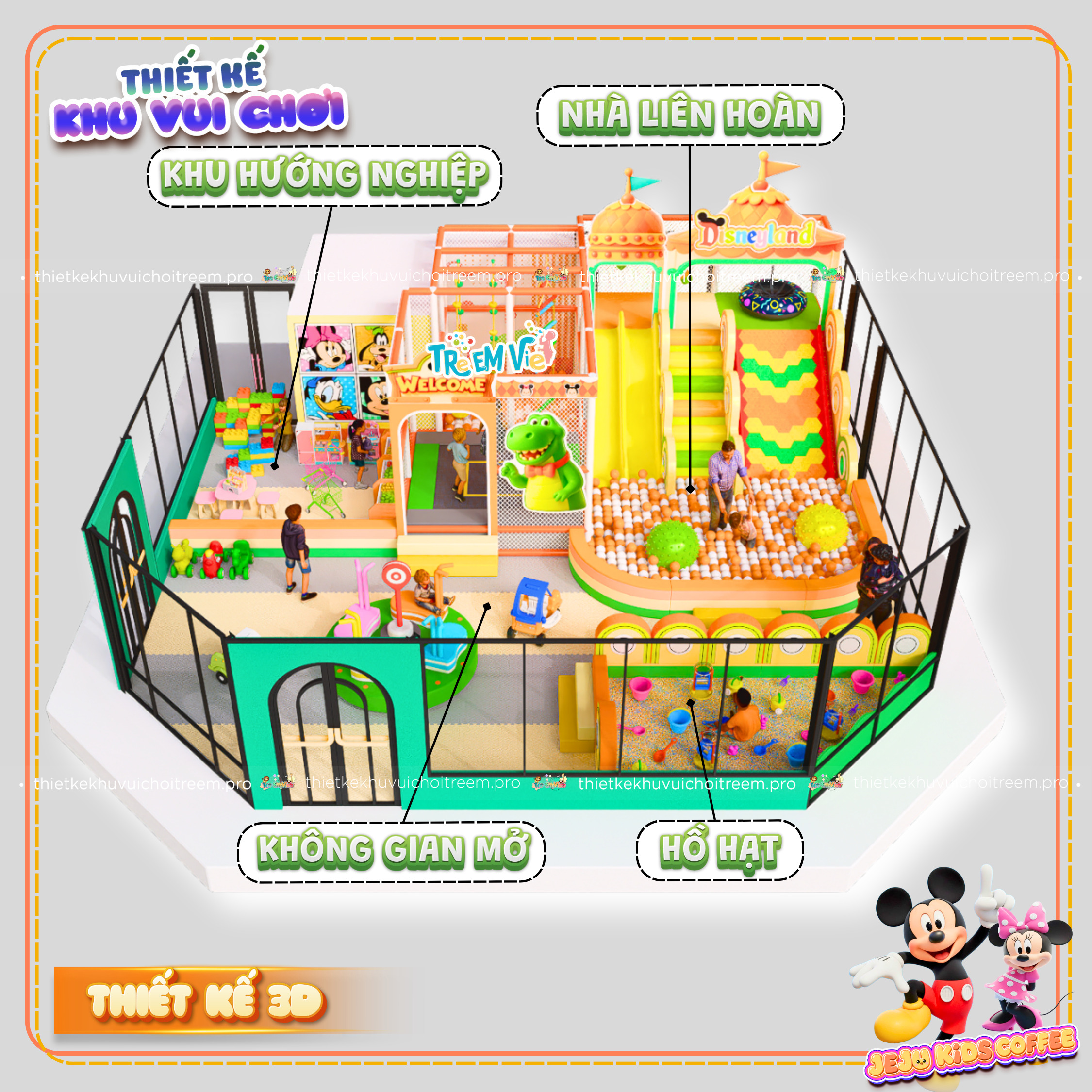 Kết cấu của dự án thiết kế khu vui chơi Tây Ninh - Jeju Kids Coffee