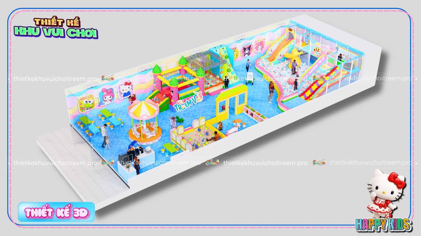 Mô hình 3D thiết kế khu vui chơi Tây Ninh - Happy Kids