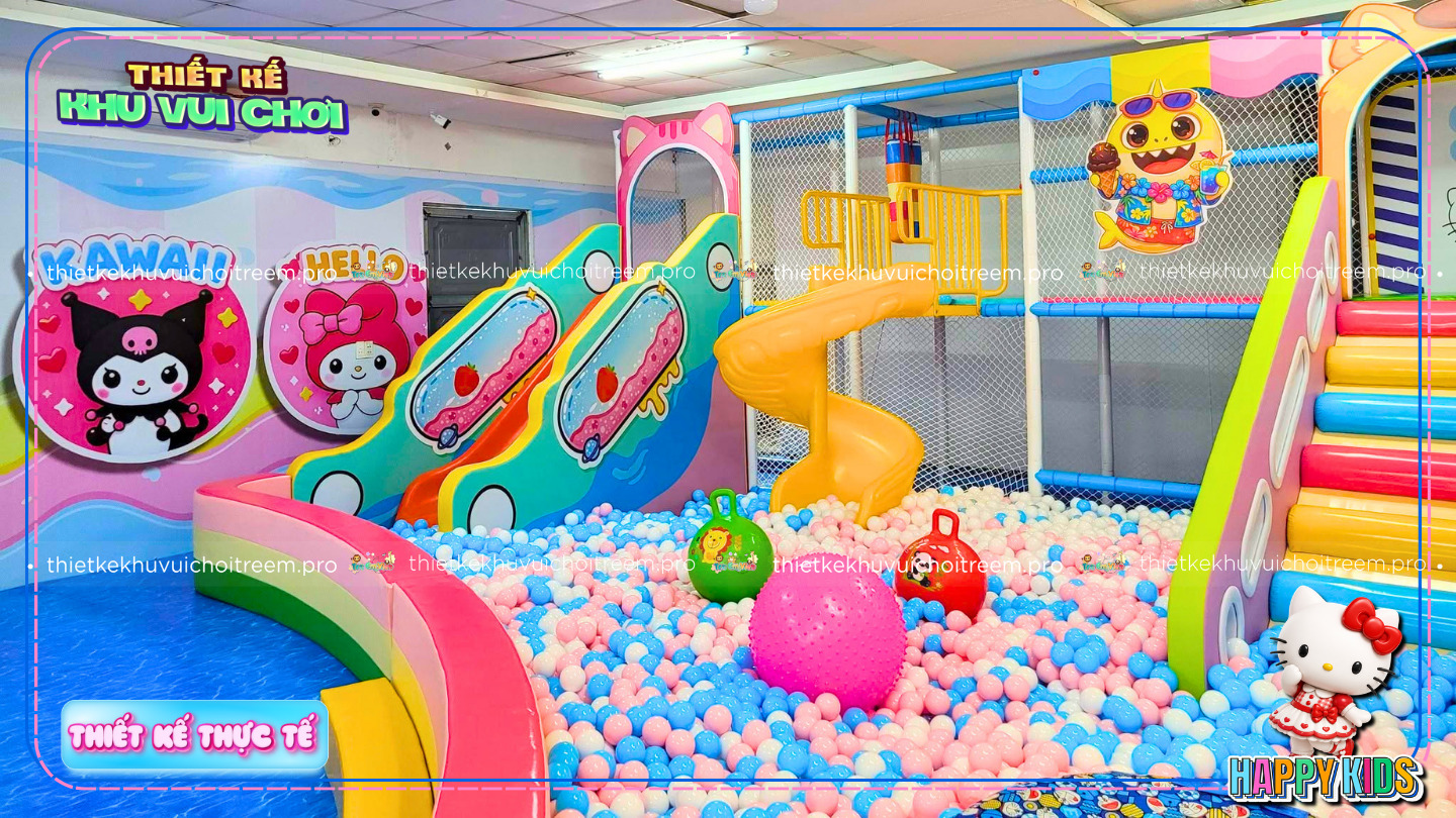 Nhà liên hoàn của thiết kế khu vui chơi Tây Ninh - Happy Kids