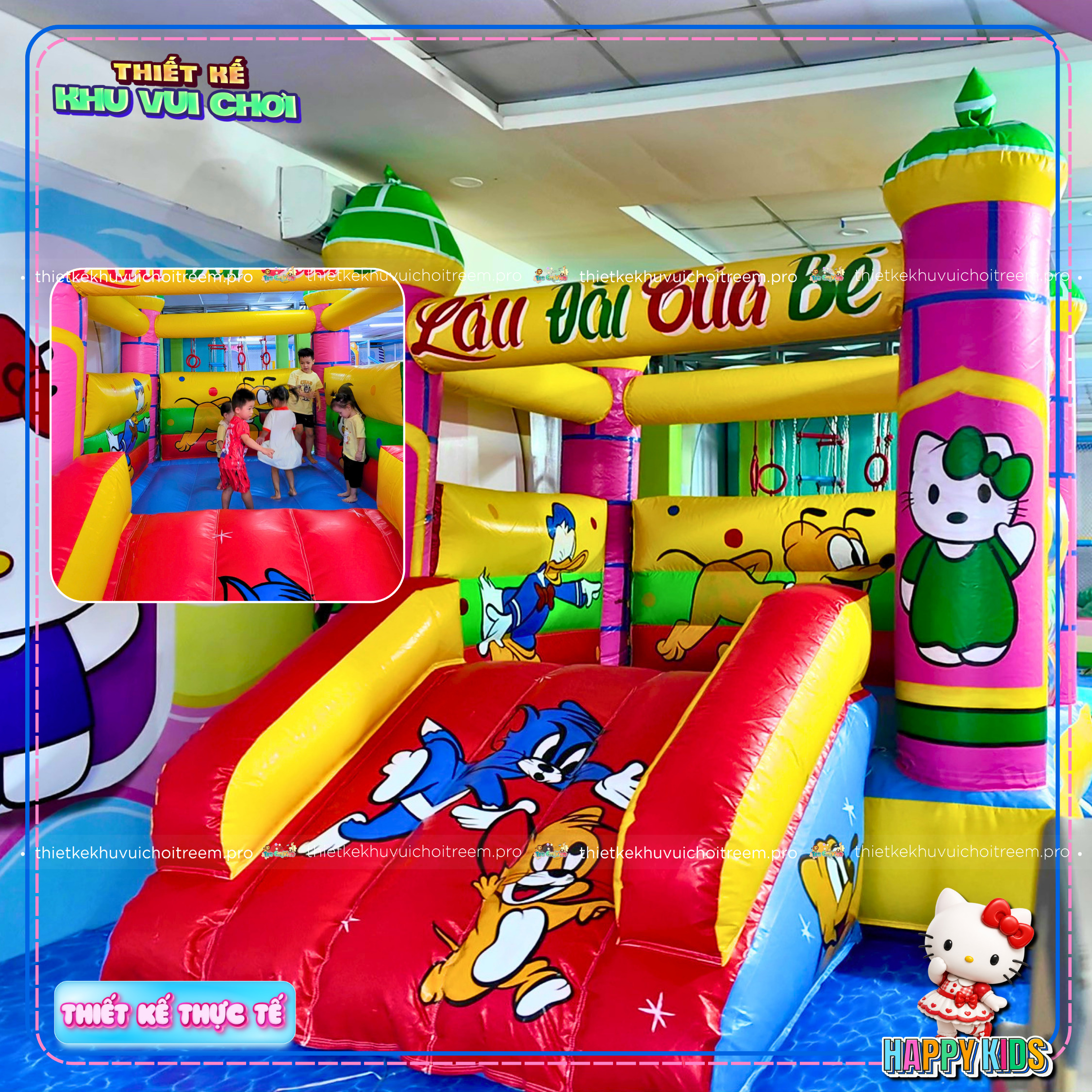 Nhà phao khổng lồ của thiết kế khu vui chơi Tây Ninh - Happy Kids