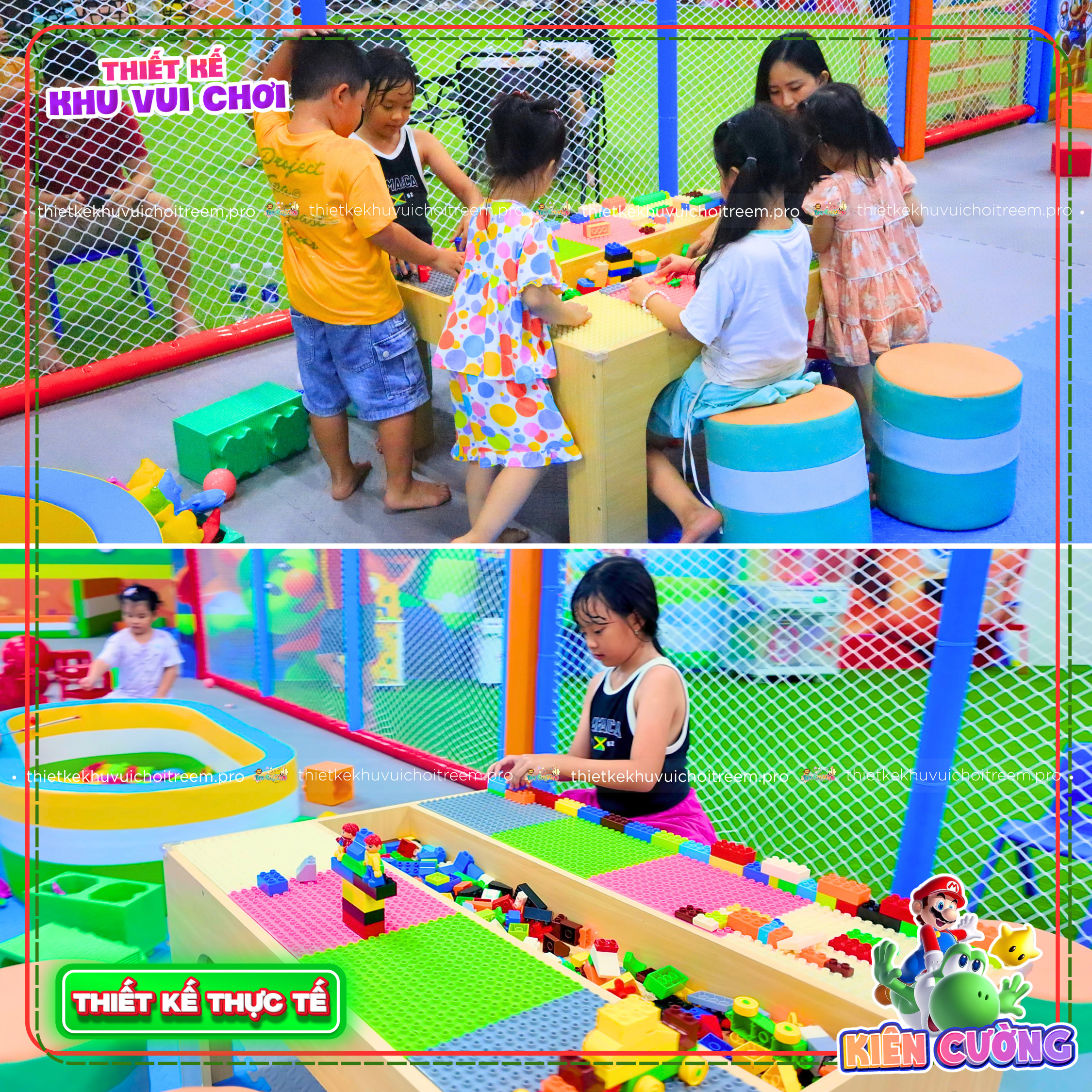 Bàn xếp lego của dự án thiết kế khu vui chơi Tây Ninh - Kiên Cường 