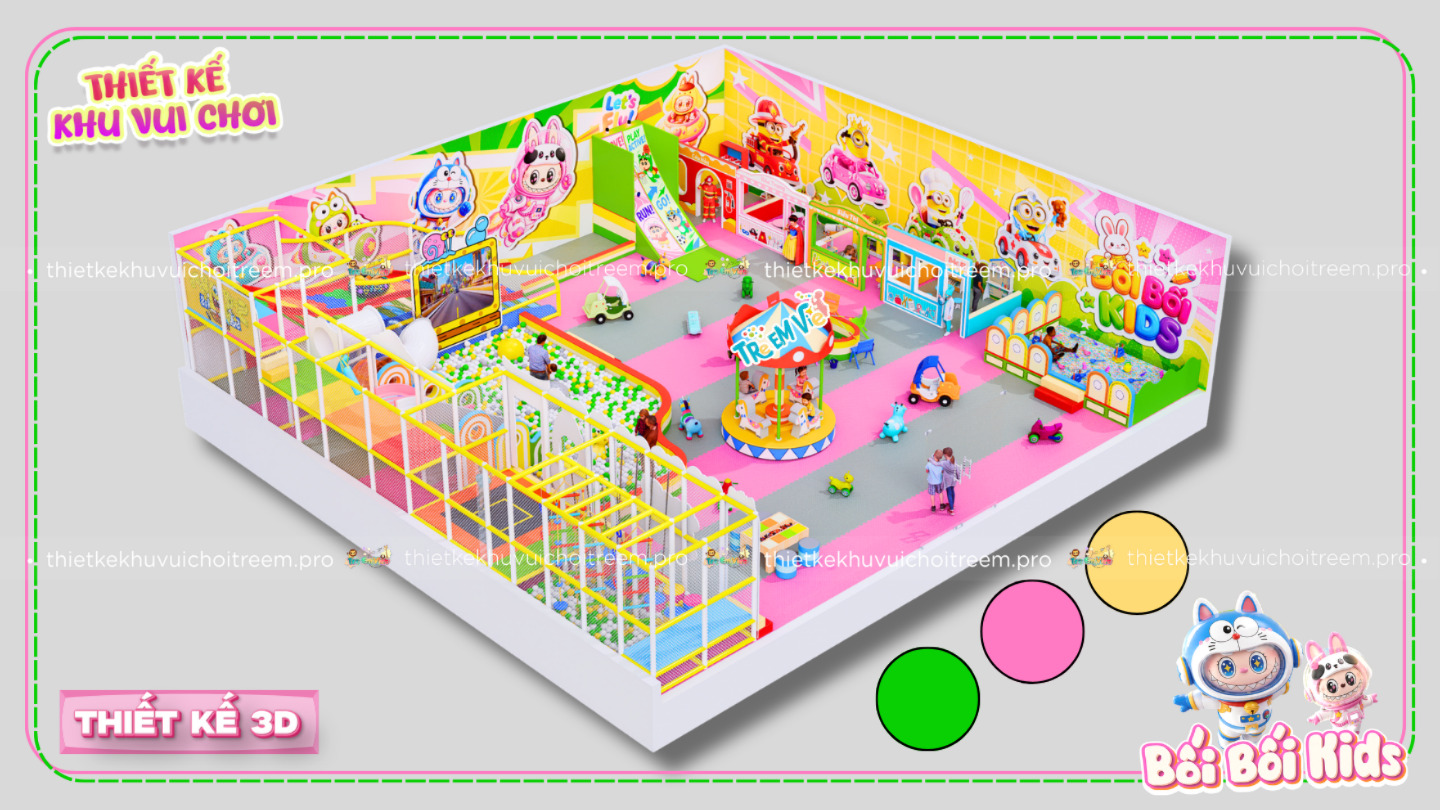 Phối màu của dự án thiết kế khu vui chơi Bến Tre - Bối Bối Kids