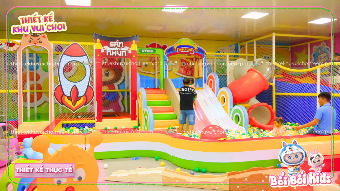 Nhà liên hoàn 2 tầng của dự án thiết kế khu vui chơi Bến Tre - Bối Bối Kids