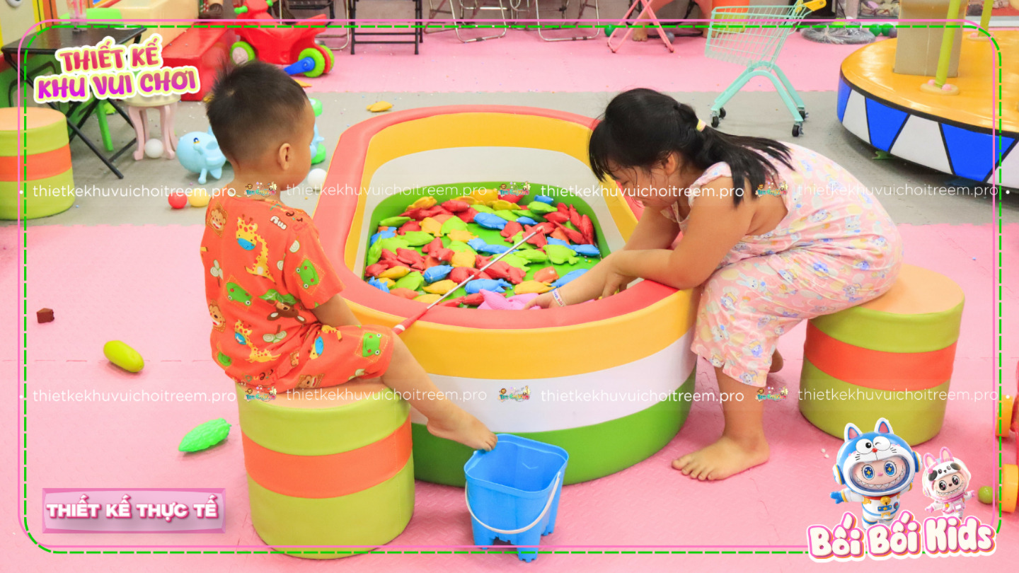 Hồ câu cá khô của dự án thiết kế khu vui chơi Bến Tre - Bối Bối Kids