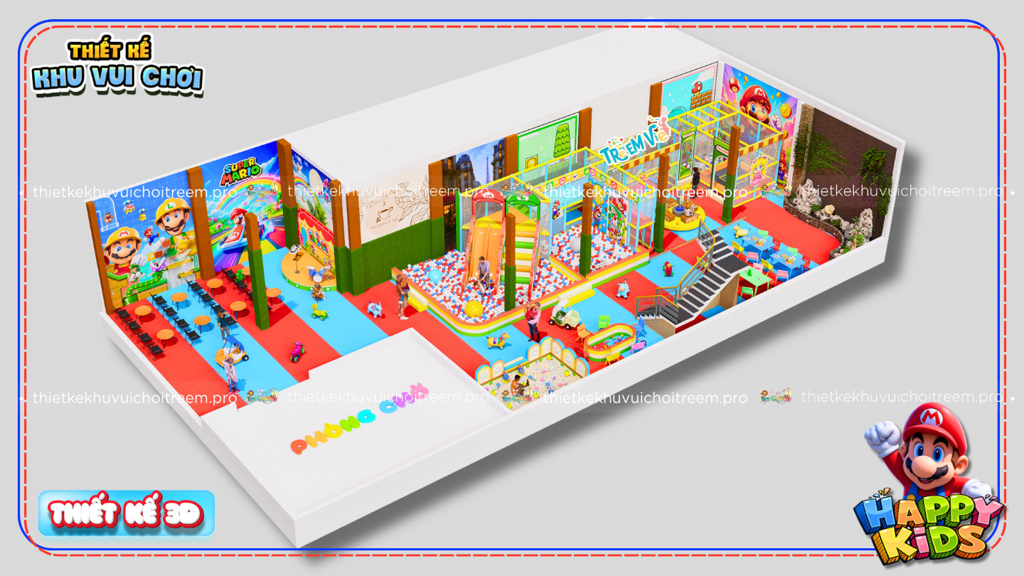 Mô hình 3D thiết kế khu vui chơi Bình Tân - Happy Kids