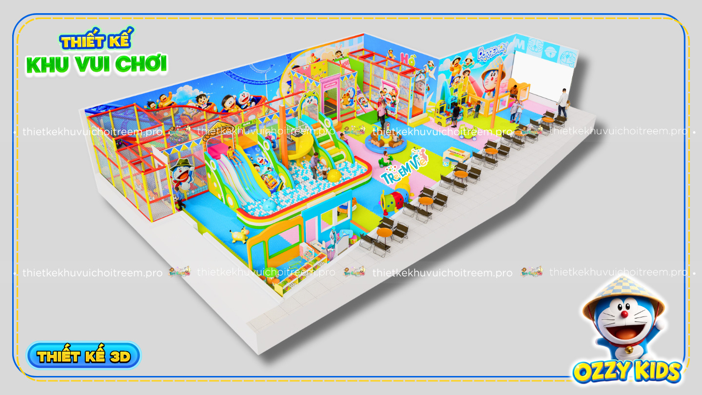 Mô hình 3D thiết kế khu vui chơi Bình Tân - Ozzy Kids