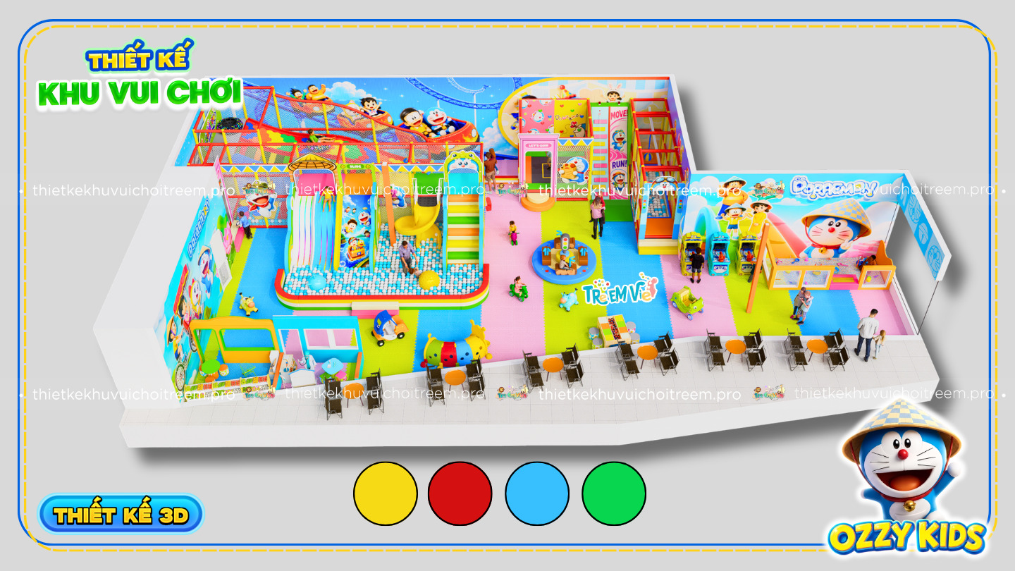 Phối màu của dự án thiết kế khu vui chơi Bình Tân - Ozzy Kids
