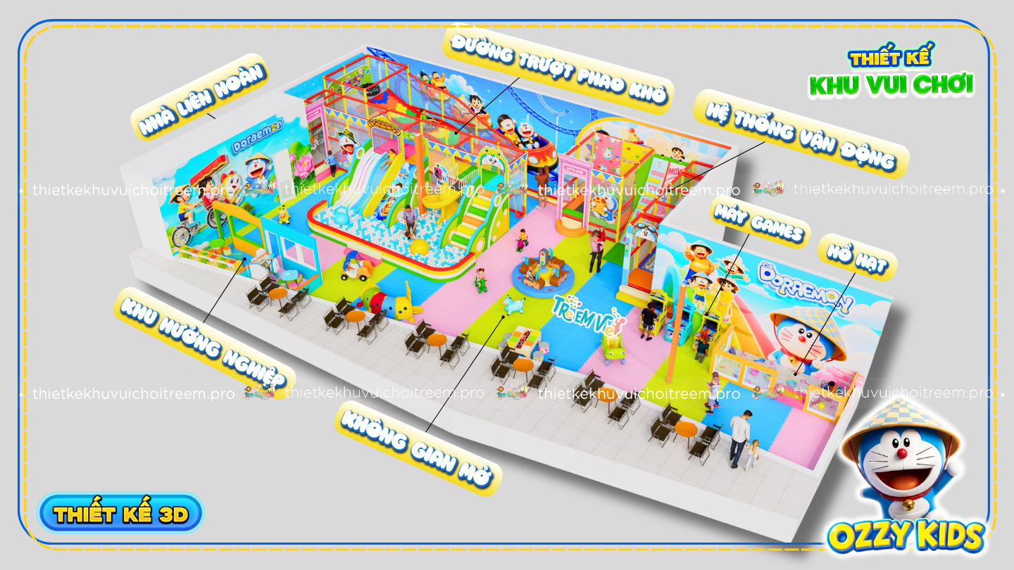Kết cấu mô hình thiết kế khu vui chơi Bình Tân - Ozzy Kids