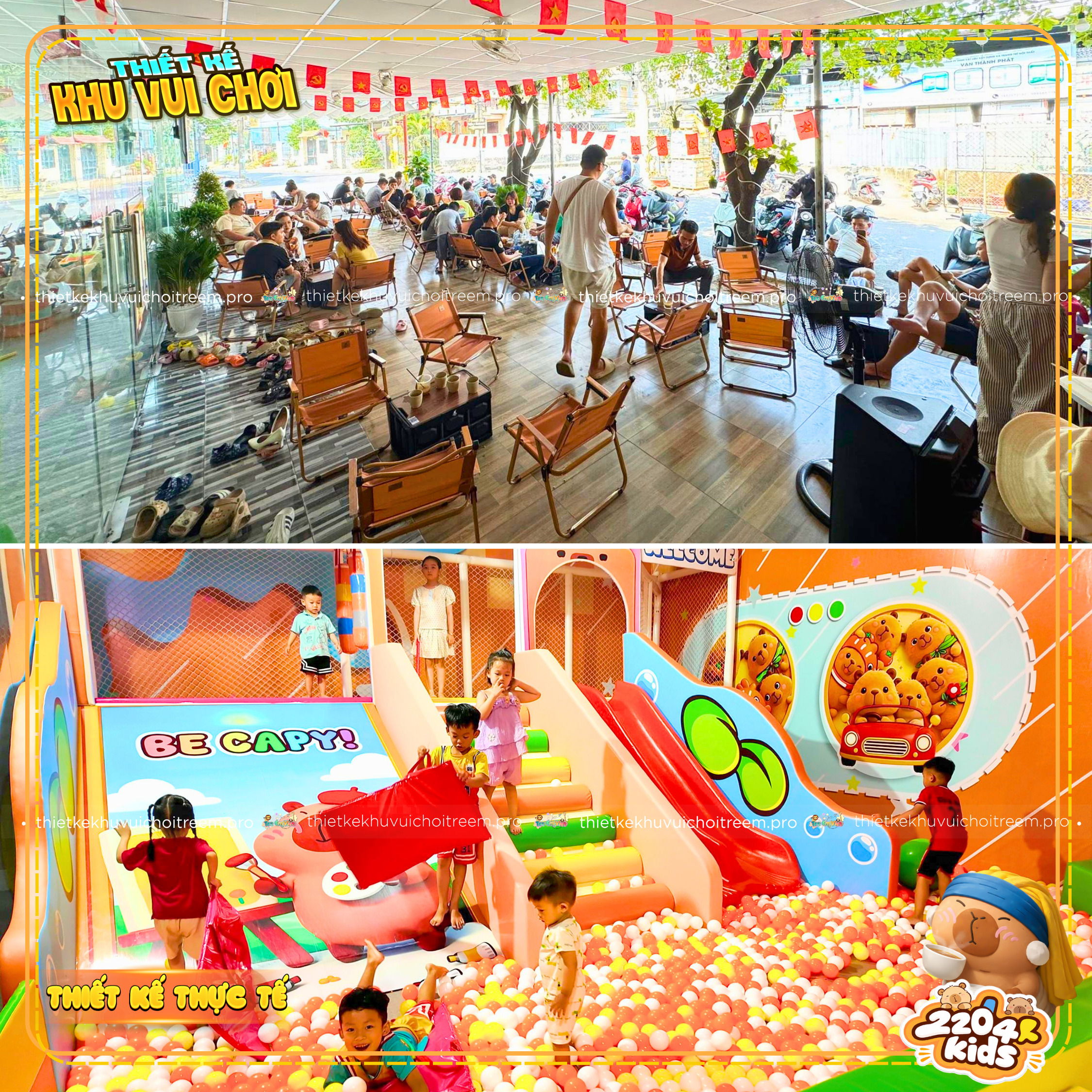 Mô hình kids cafe  của dự án thiết kế khu vui chơi Đồng Nai - 2204 Kids