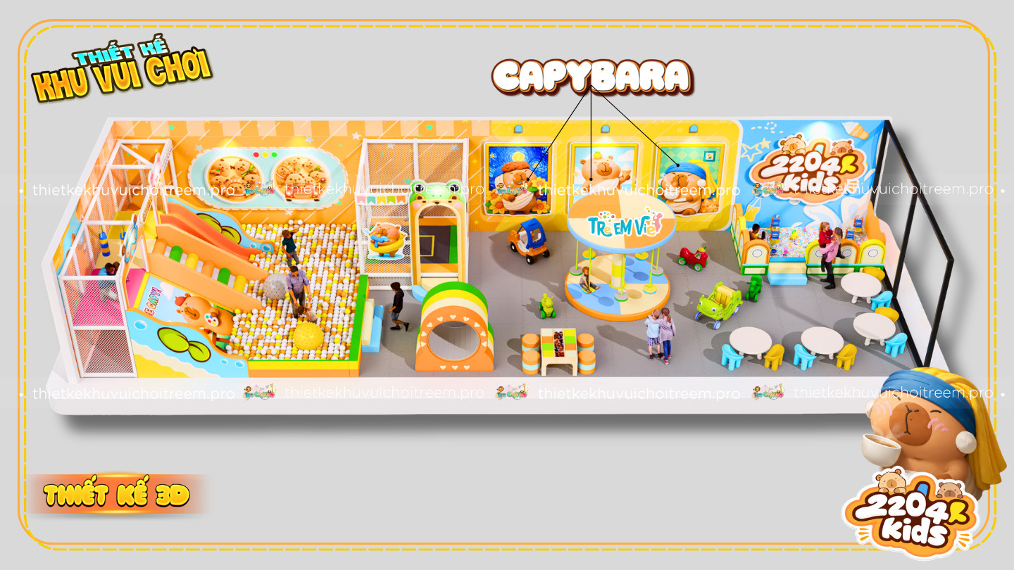 Concept Capybara của dự án thiết kế khu vui chơi Đồng Nai - 2204 Kids