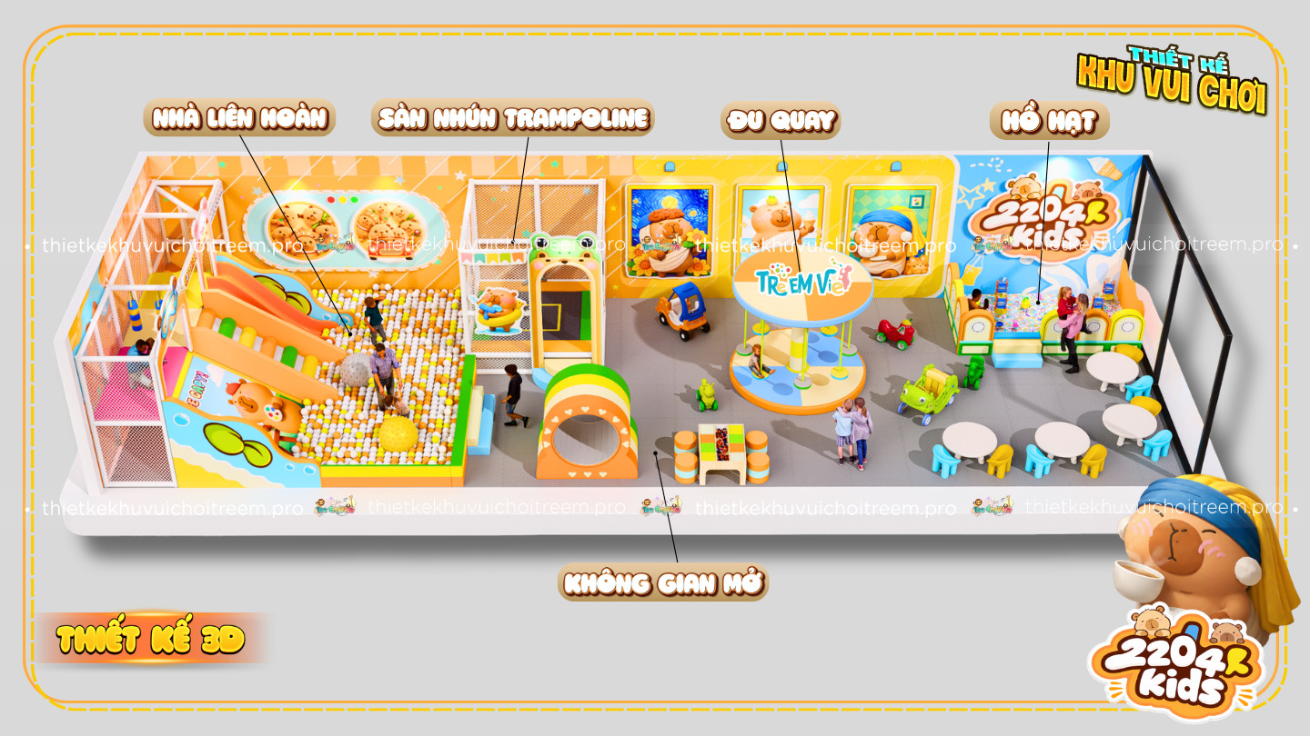 Kết cấu mô hình của dự án thiết kế khu vui chơi Đồng Nai - 2204 Kids