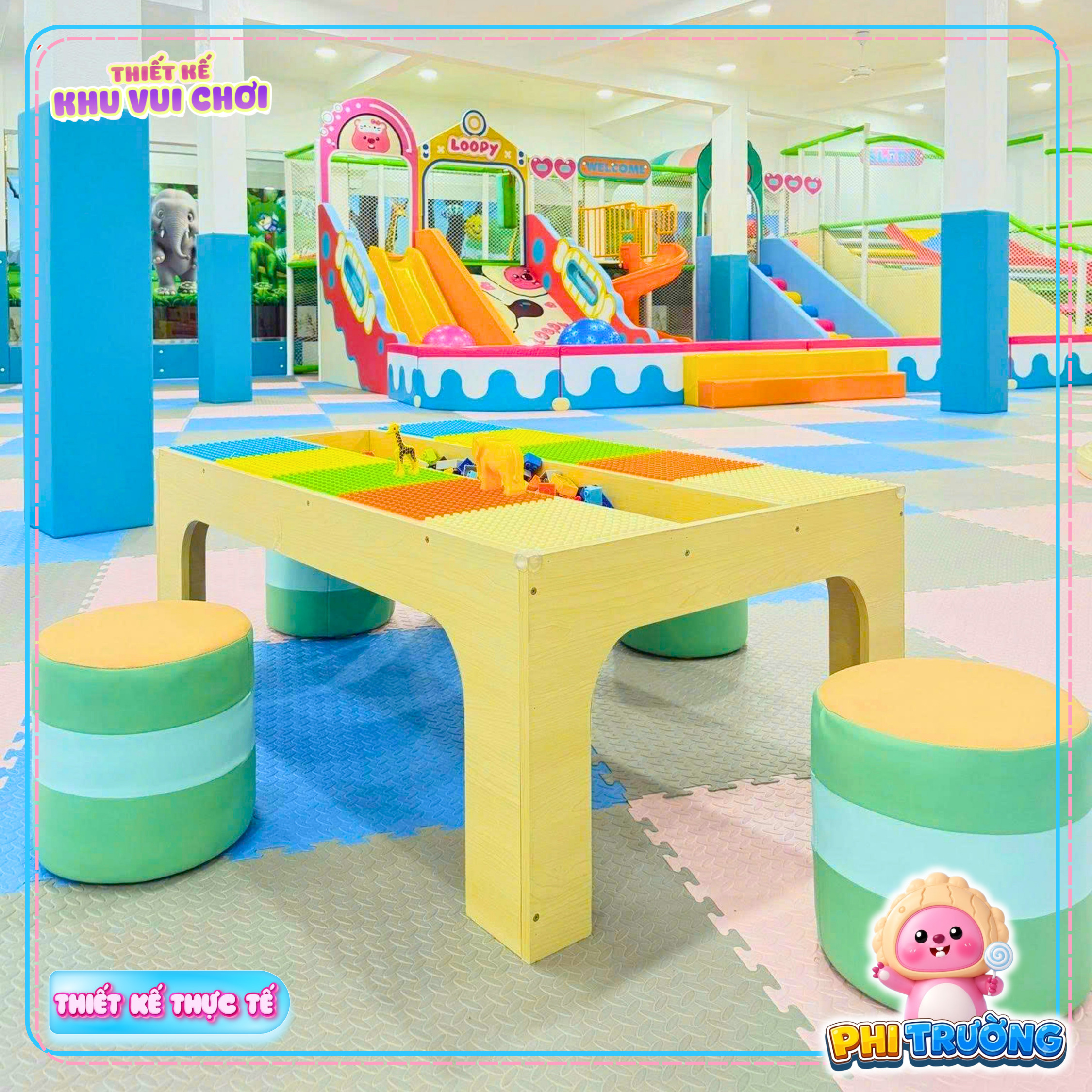 Bàn xếp lego của dự án thiết kế khu vui chơi Tây Ninh - Phi Trường
