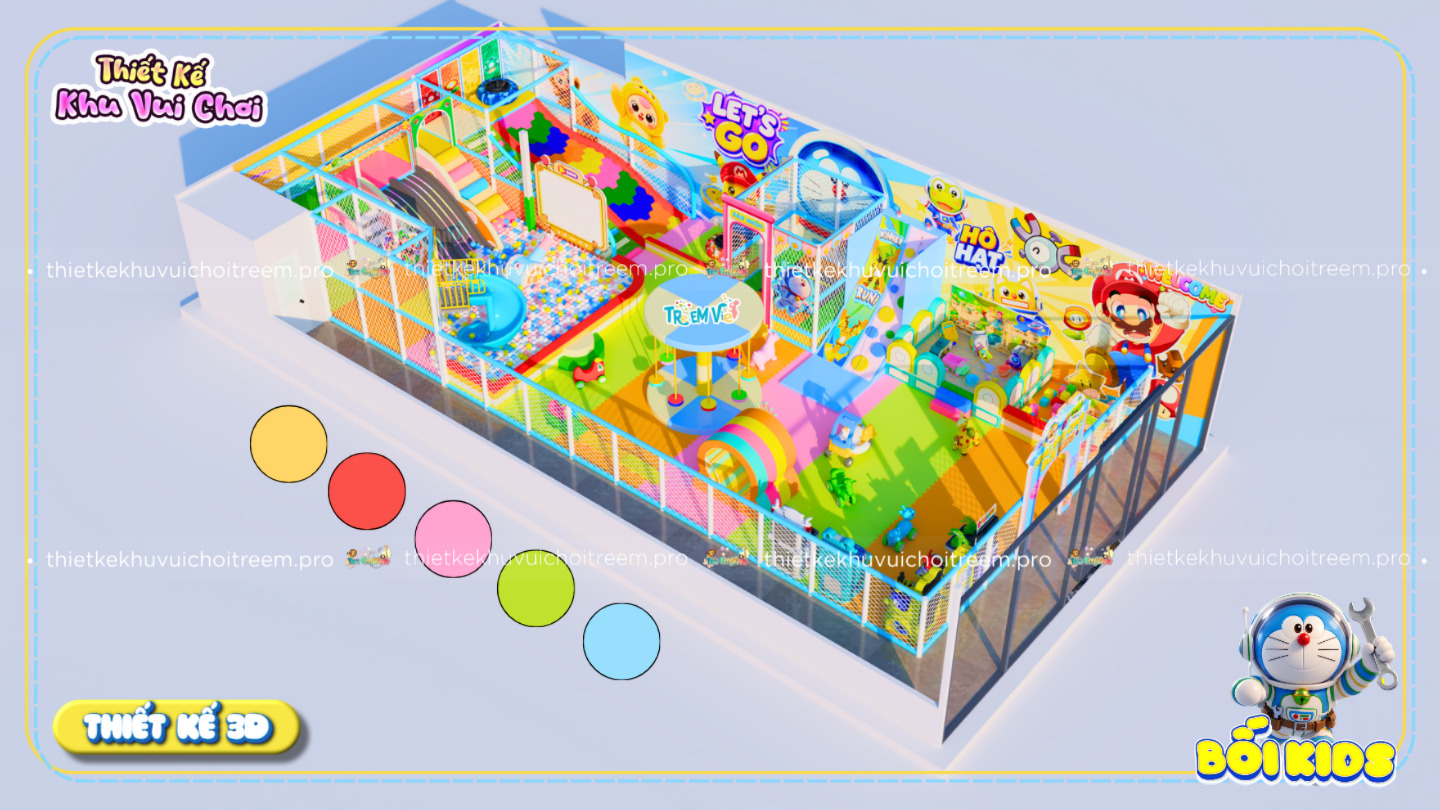 Phối màu của dự án thiết kế khu vui chơi Bắc Ninh - Bối Kids