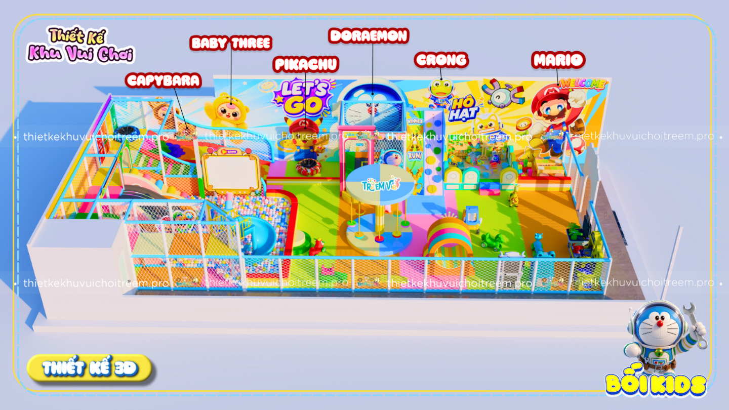 Concept của dự án thiết kế khu vui chơi Bắc Ninh - Bối Kids