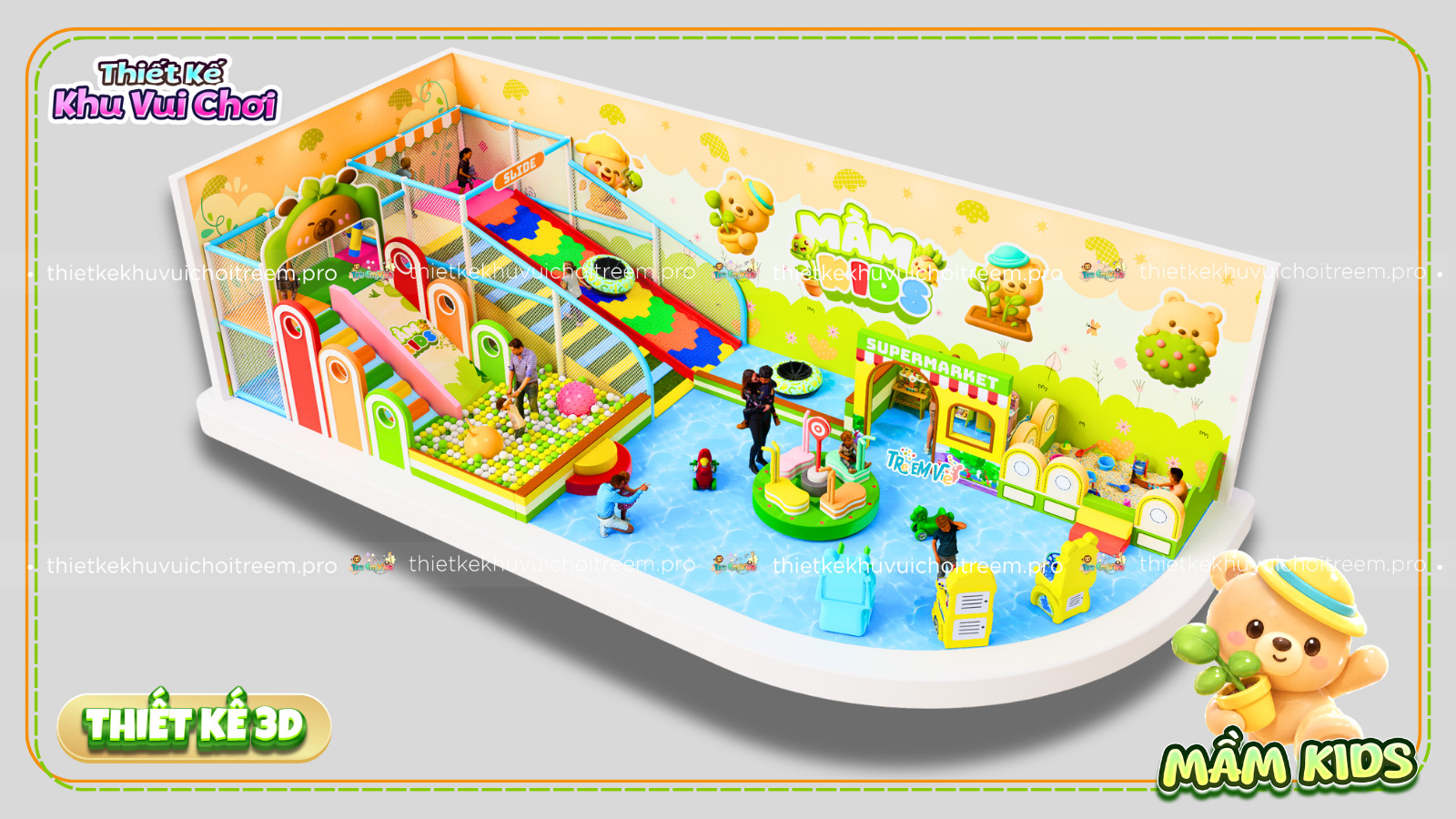 Mô hình thiết kế khu vui chơi Đắk Lắk - Mầm Kids