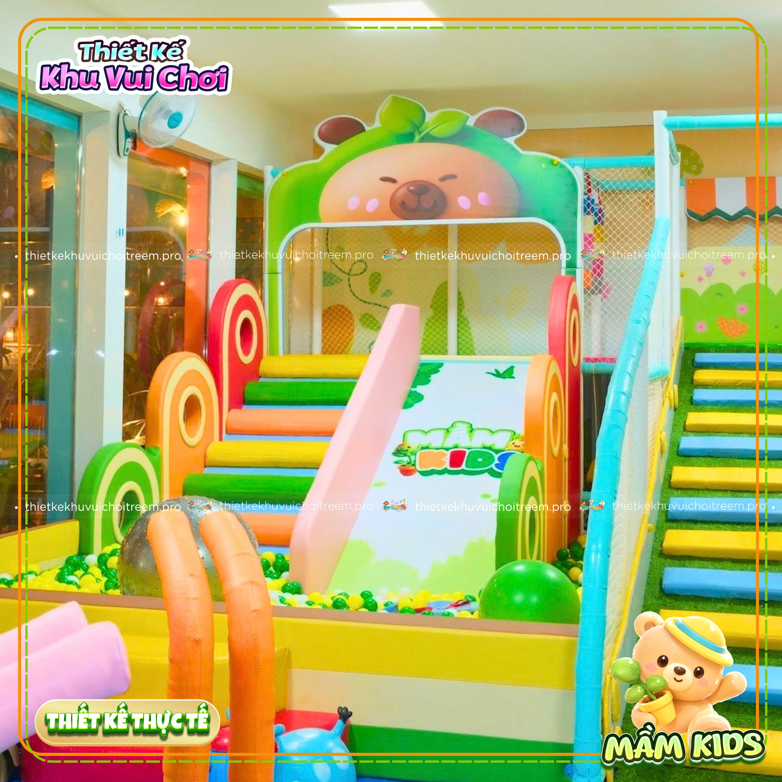 Nhà liên hoàn 2 tầng của dự án thiết kế khu vui chơi Đắk Lắk - Mầm Kids