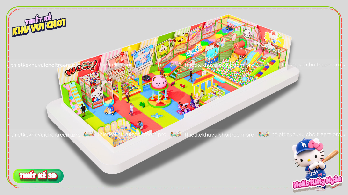 Mô hình 3D thiết kế khu vui chơi Vĩnh Long - Hello Kitty Ngân