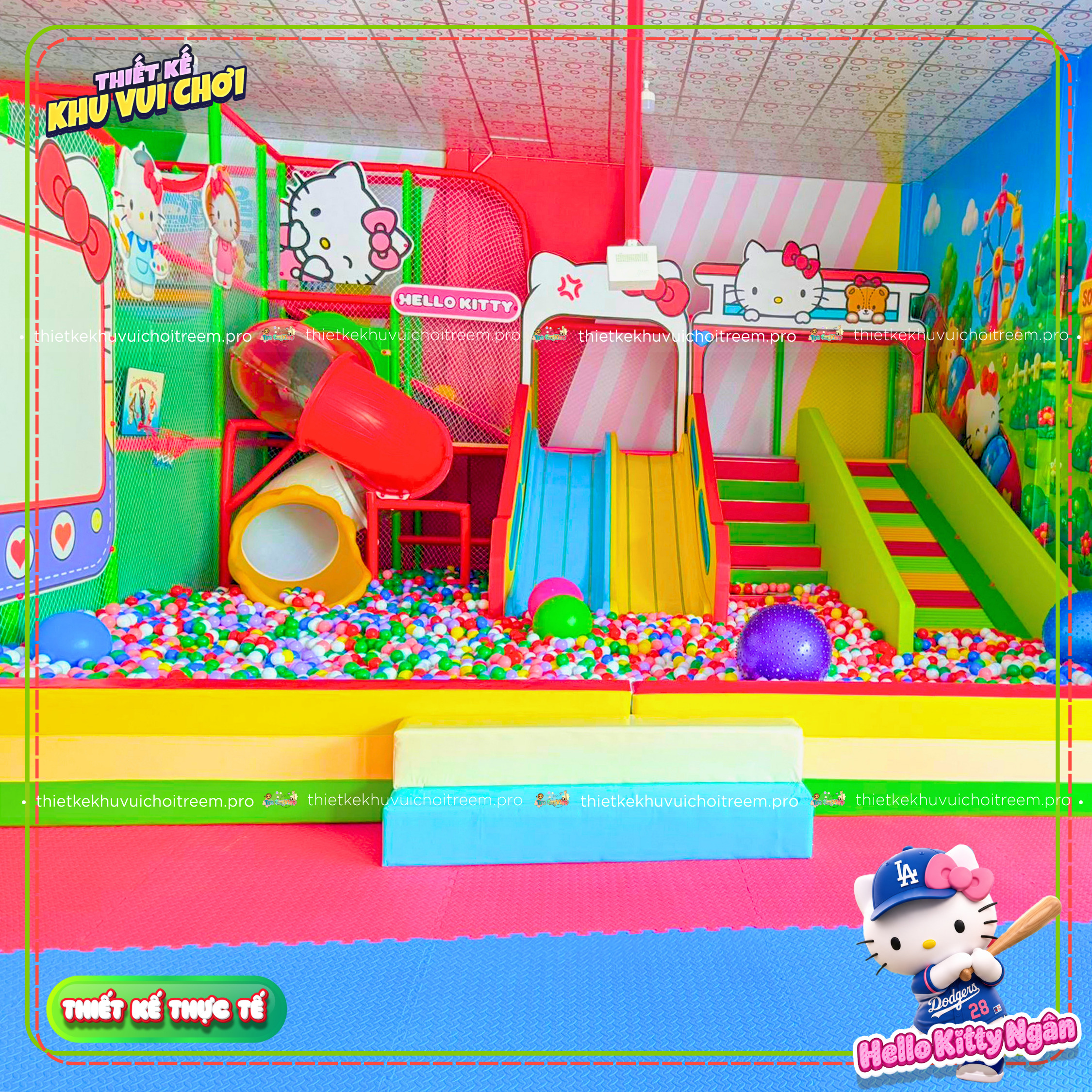 Nhà liên hoàn của dự án thiết kế khu vui chơi Vĩnh Long - Hello Kitty Ngân